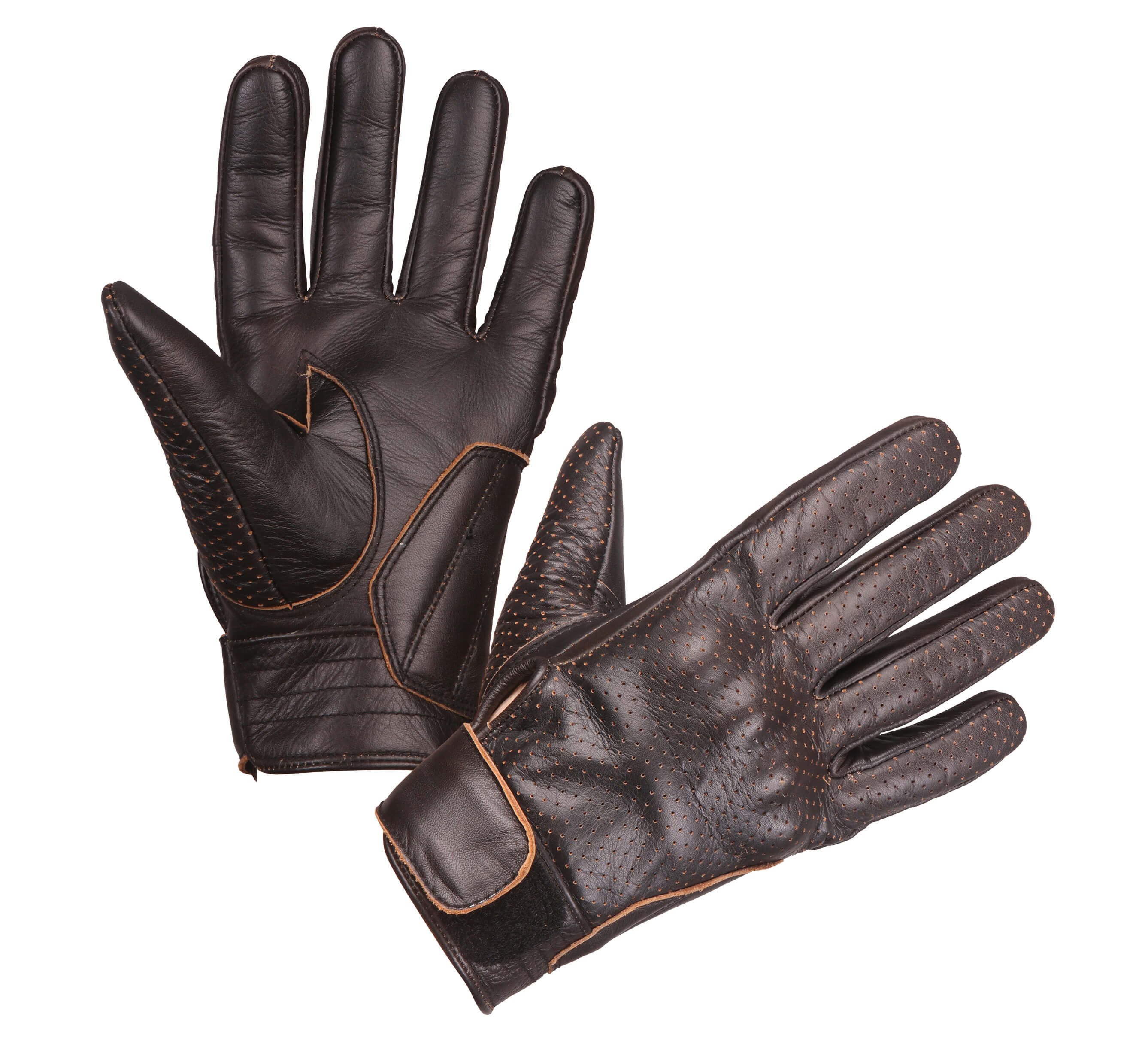 Motorradhandschuhe Modeka Hot classic Lederhandschuhe dunkelbraun