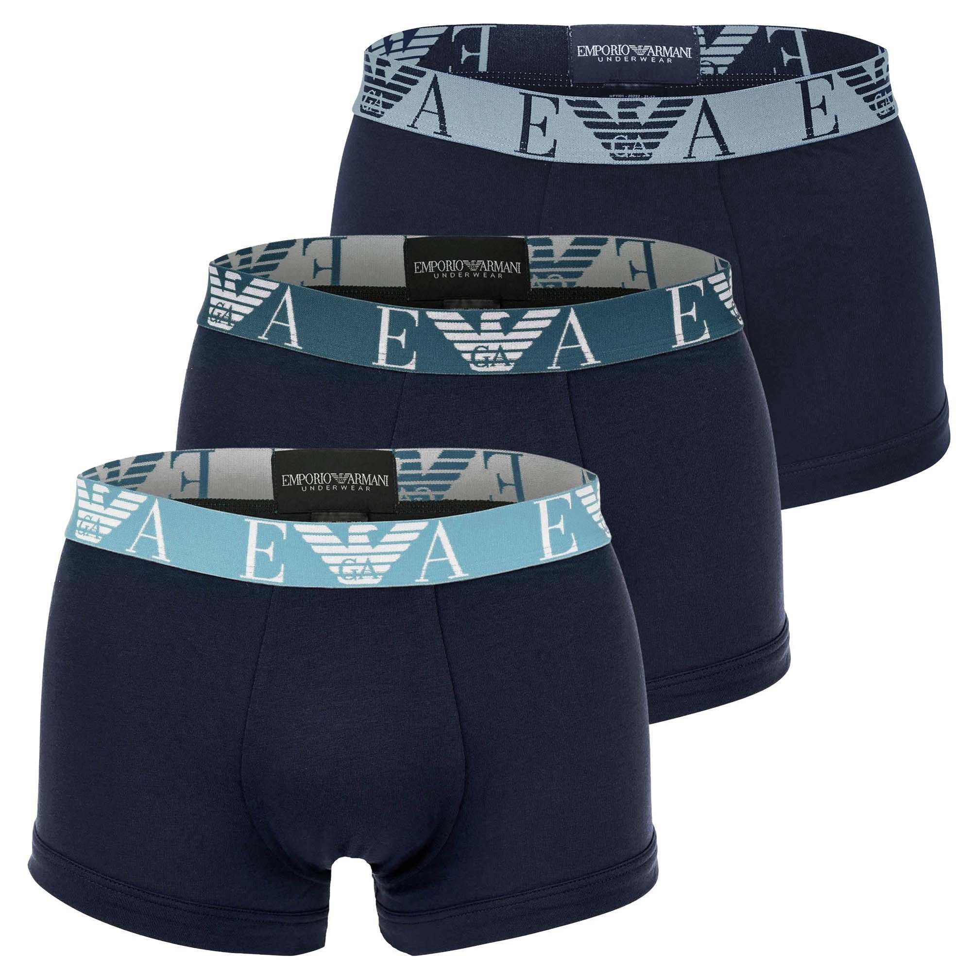 Emporio Armani Boxer Herren Boxershort 3er Pack Baumwolle BOLD MONOGRAM (Packung, 3er Pack)