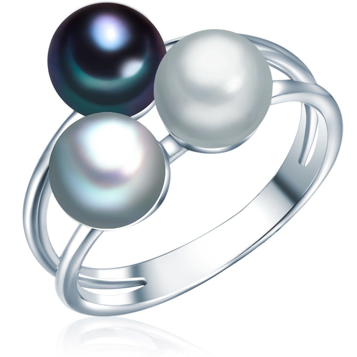 Valero Pearls Perlenring silber, mit Süßwasser-Zuchtperle
