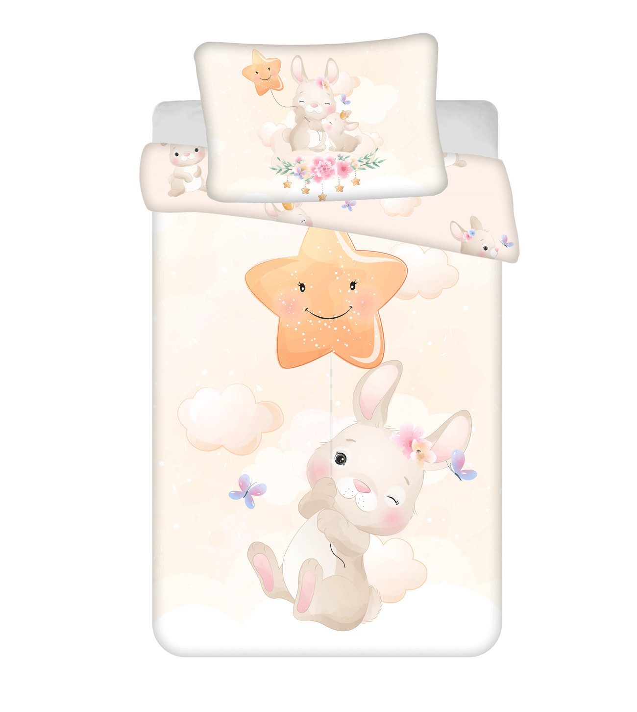 Jerry Fabrics Babybettwäsche Wendebettwäsche Set Bunny "Star" baby 100x135 günstig online kaufen