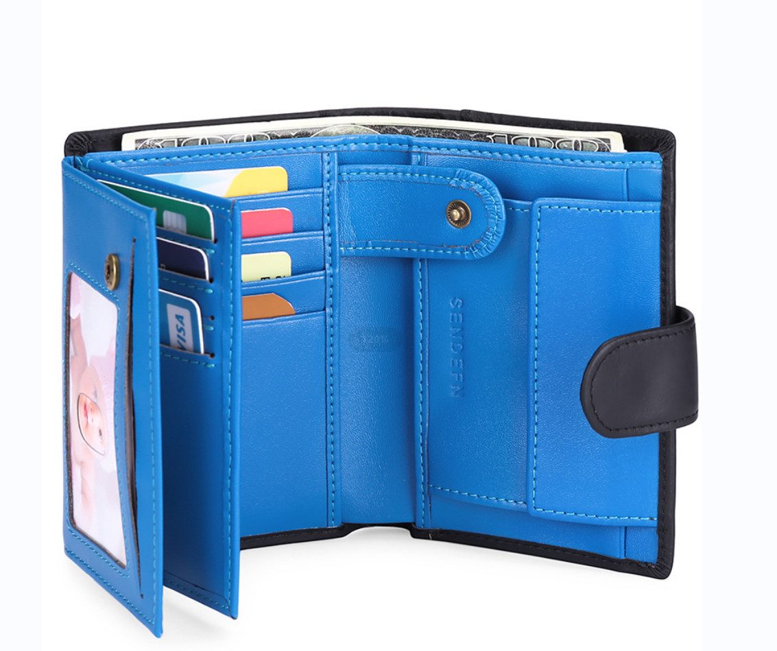 HEYHIPPO Geldbörse Herren-Geldbörse mit RFID-Schutz, großes Echtleder-Geldbörse (Herren-Geldbörse dreifach faltbar, Geldbörse), mit 16 Kartenfächern und Münzgeldfach