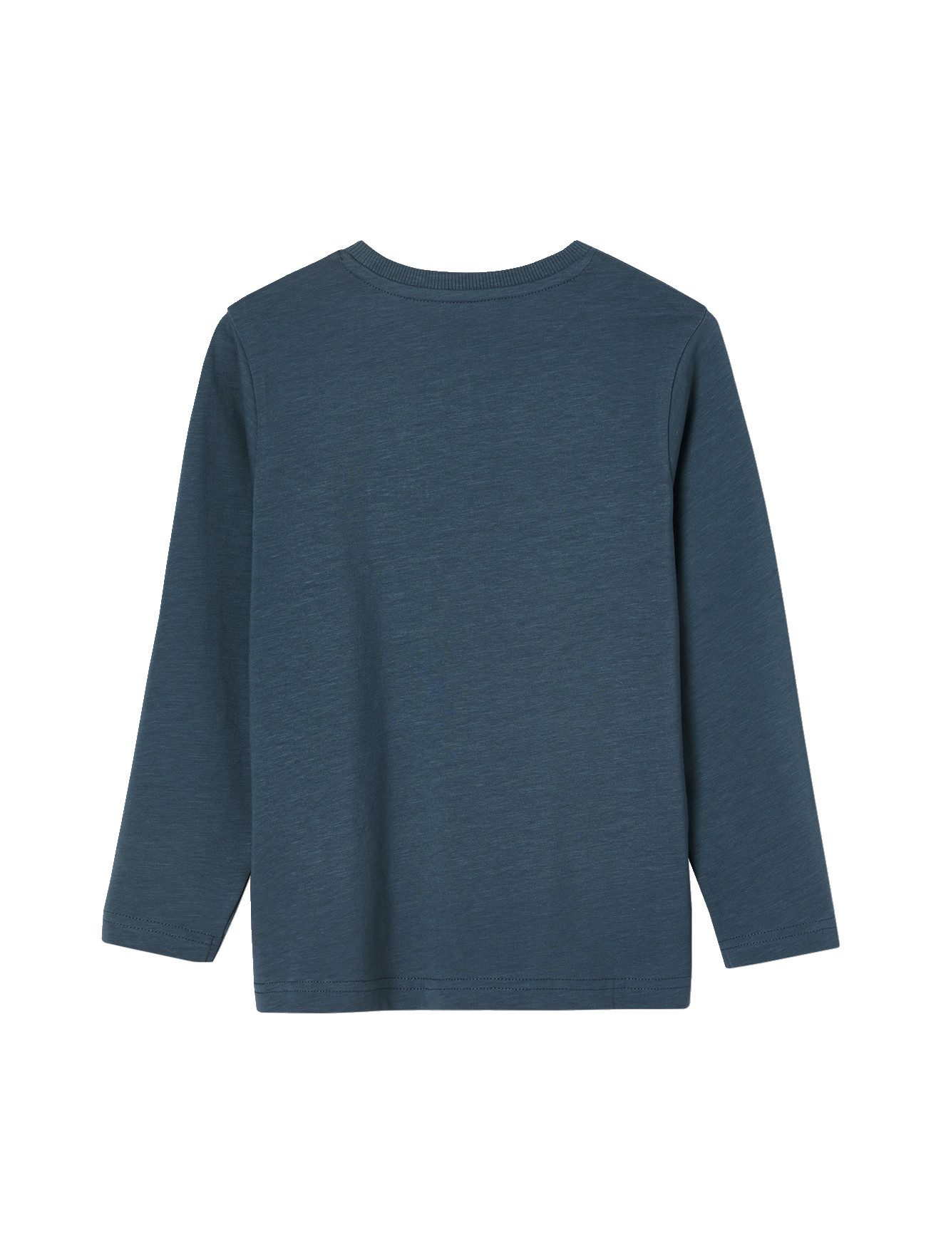 vertbaudet Langarmshirt Jungen Langarmshirt BASIC Zierlabel am Saum