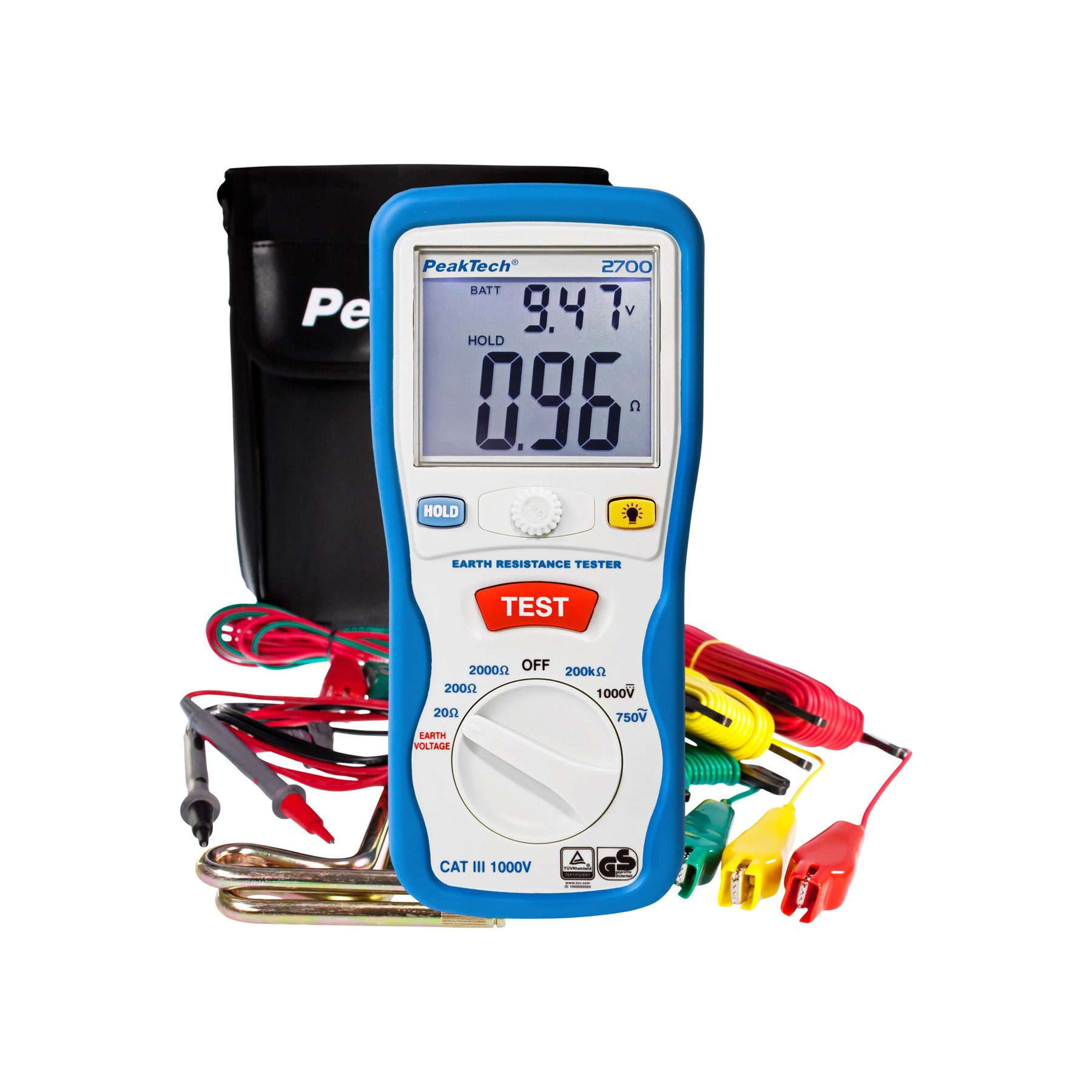 PeakTech Spannungsprüfer PEAKTECH Erdungs-Messgerät, P2700