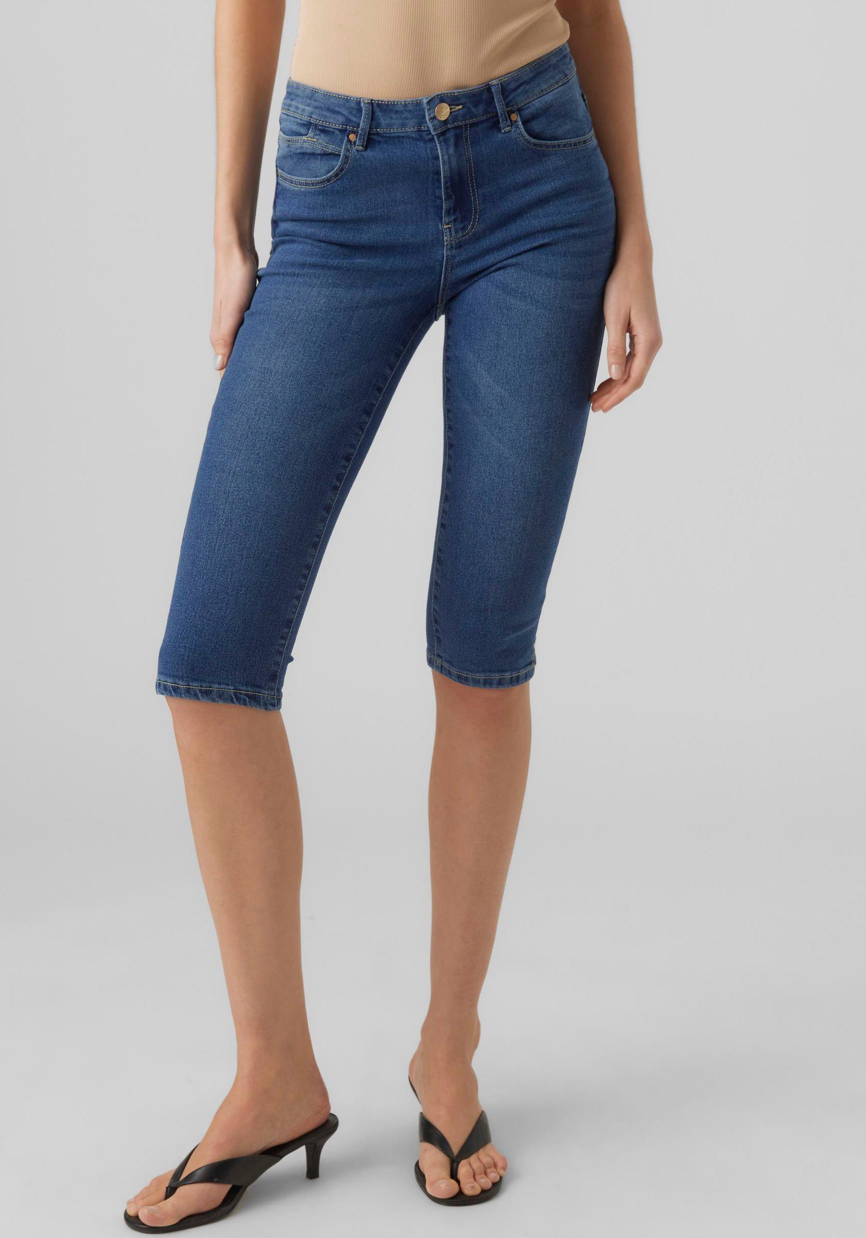 Vero Moda 3/4-Jeans VMJUNE Denim Medium MR MIX KNICKERS NOOS DNM Blue