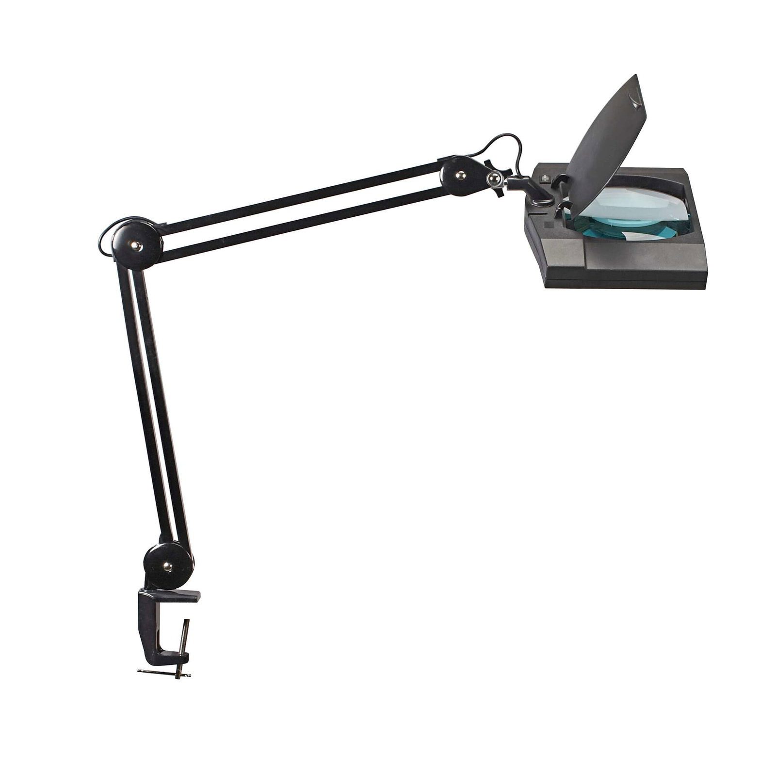 MAUL Lupenlampe MAUL Lupenleuchte MAULvitrum LED 6.500 K Klemmfuß schwarz, LED wechselbar