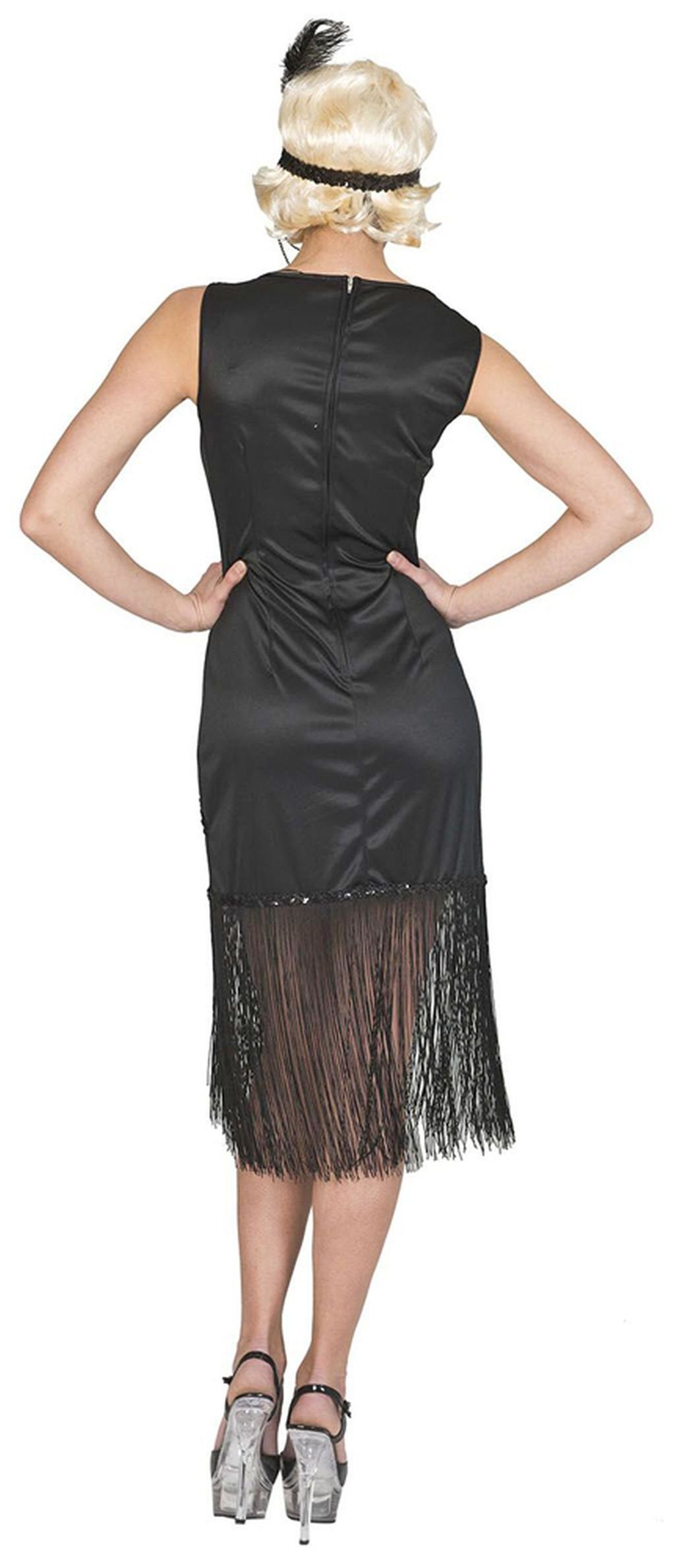 Funny Fashion Kostüm Charleston Kleid Silver Smile - Schwarz/Silber günstig online kaufen