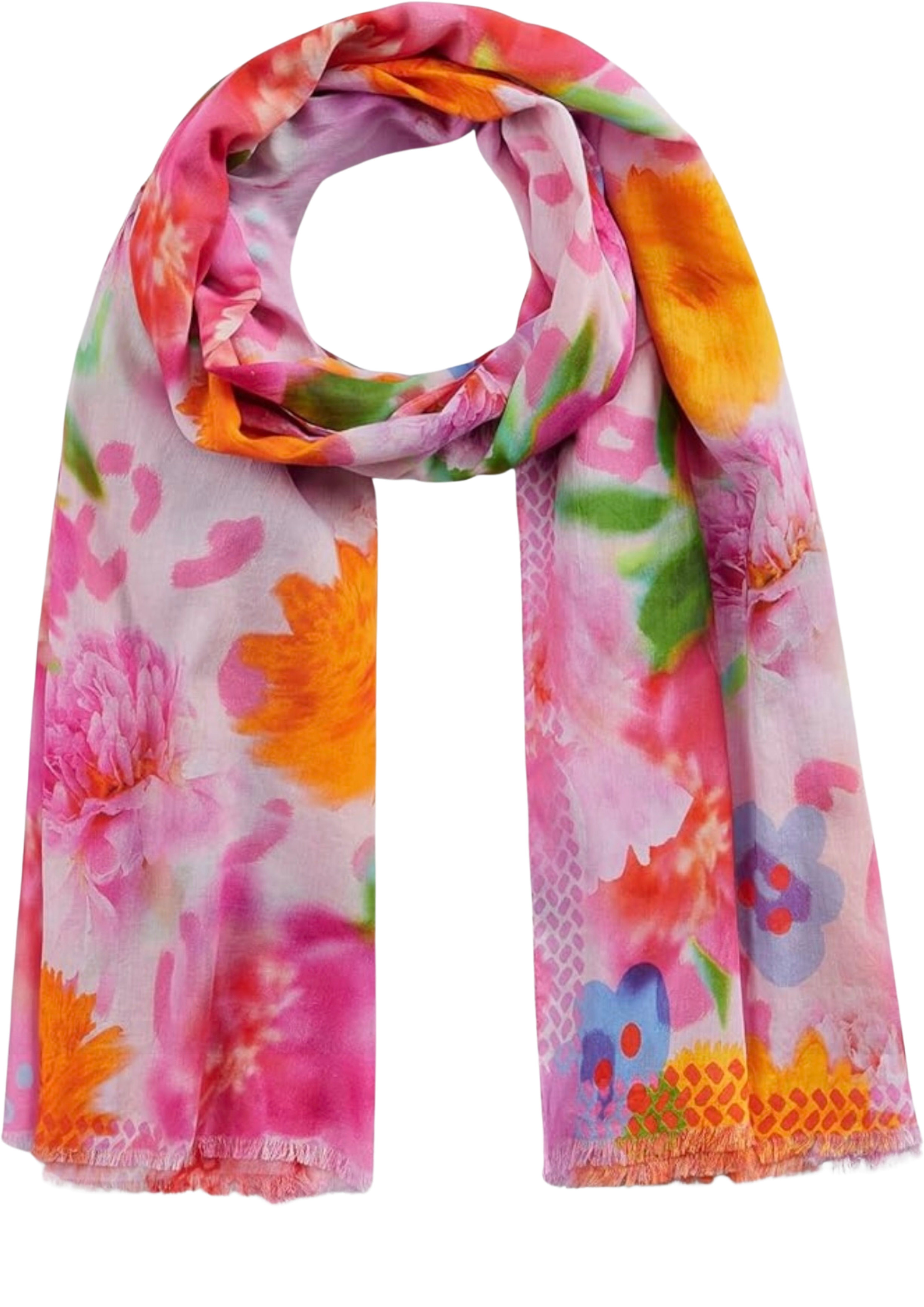 Modeschal Codello Damen Schal mit Flower-Print in pink