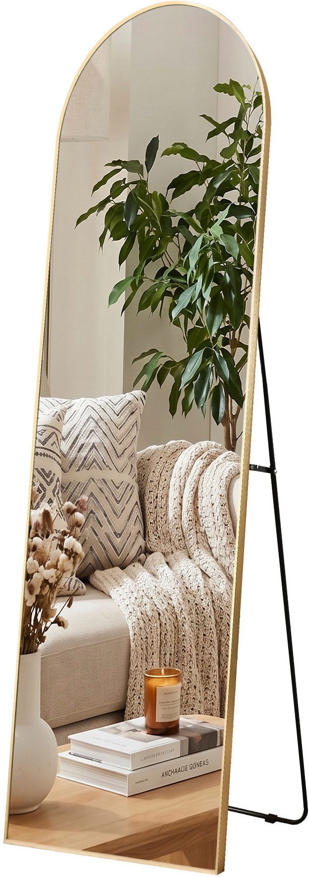 OTTO home Spiegel Standspiegel Addrik, wahlweise in 2 Größen 150x40cm oder 180x60cm (als Wandspiegel und Standspiegel einsetzbar, Rahmen aus Metall), Ganzkörperspiegel mit Sicherheitsglas, in verschiedenen Farben