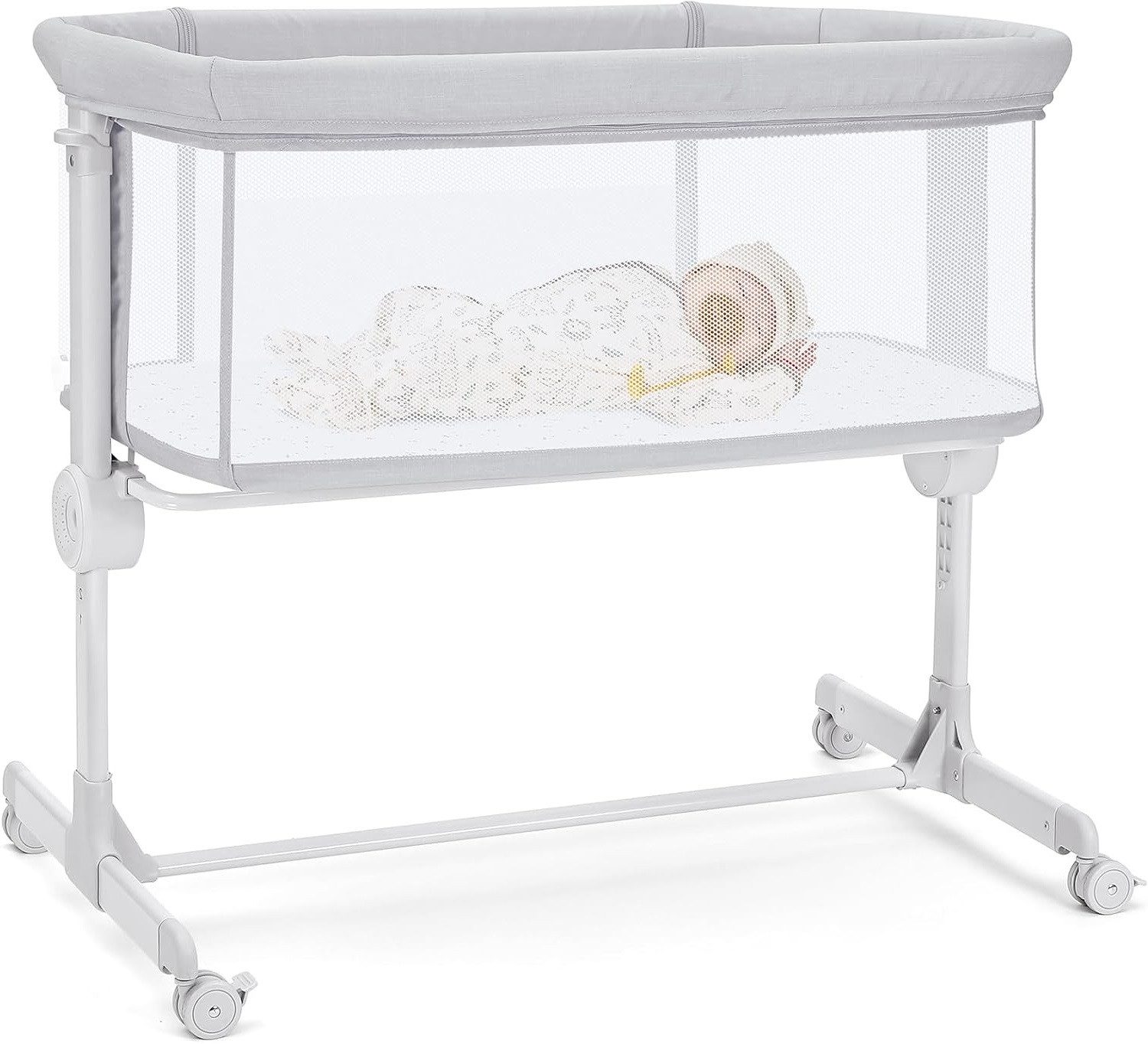 Onasti Beistellbett 2-in-1 höhenverstellbares Babybett mit Matratze
