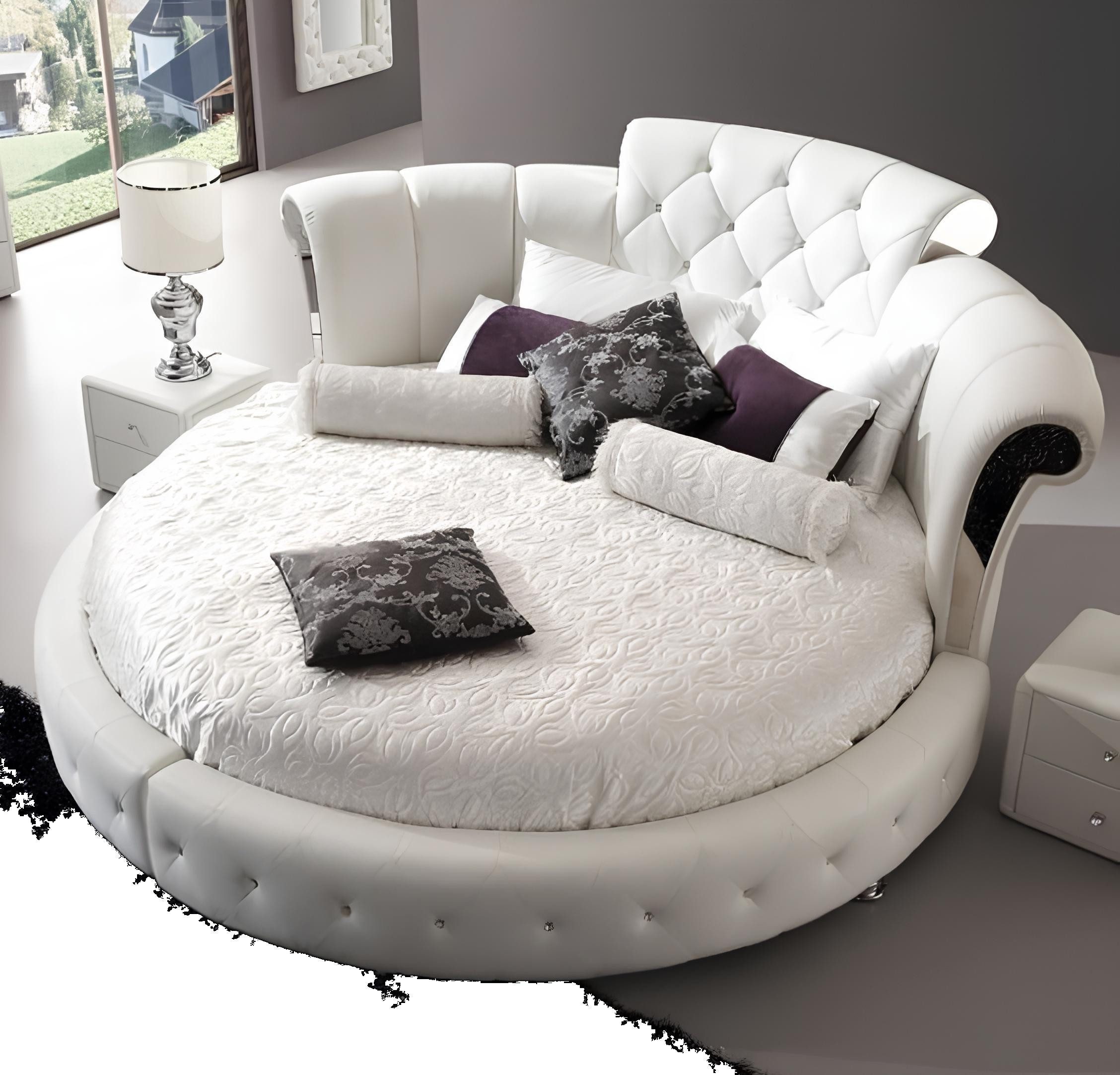 Xlmoebel Rundbett Rundes Chesterfield-Bett in edlem Design für stilvolle Schlafzimmer (1-tlg., Rund Bett), Hergestellt in Europa
