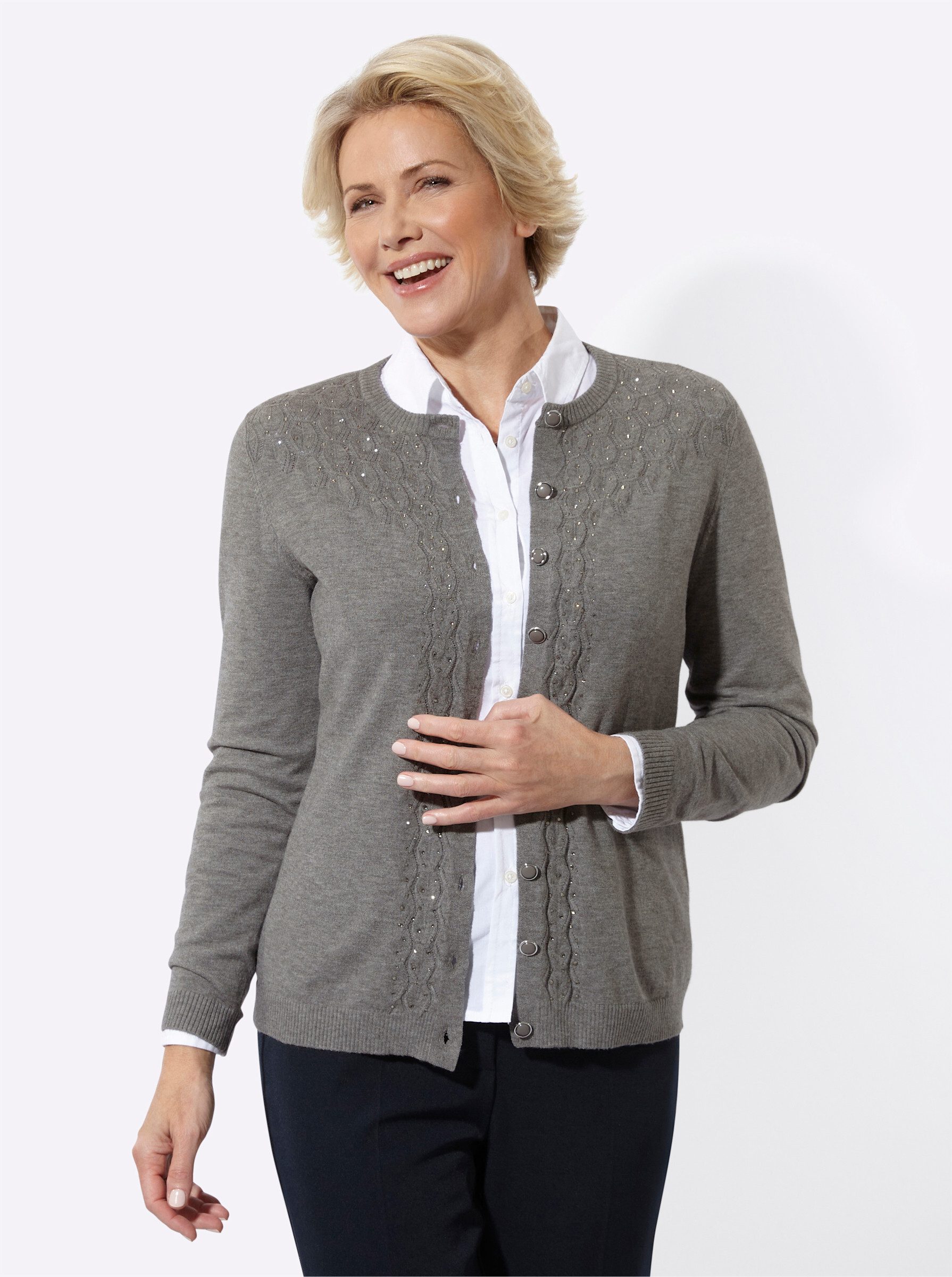 Strickjacke Strickjacke Langarm Ajour