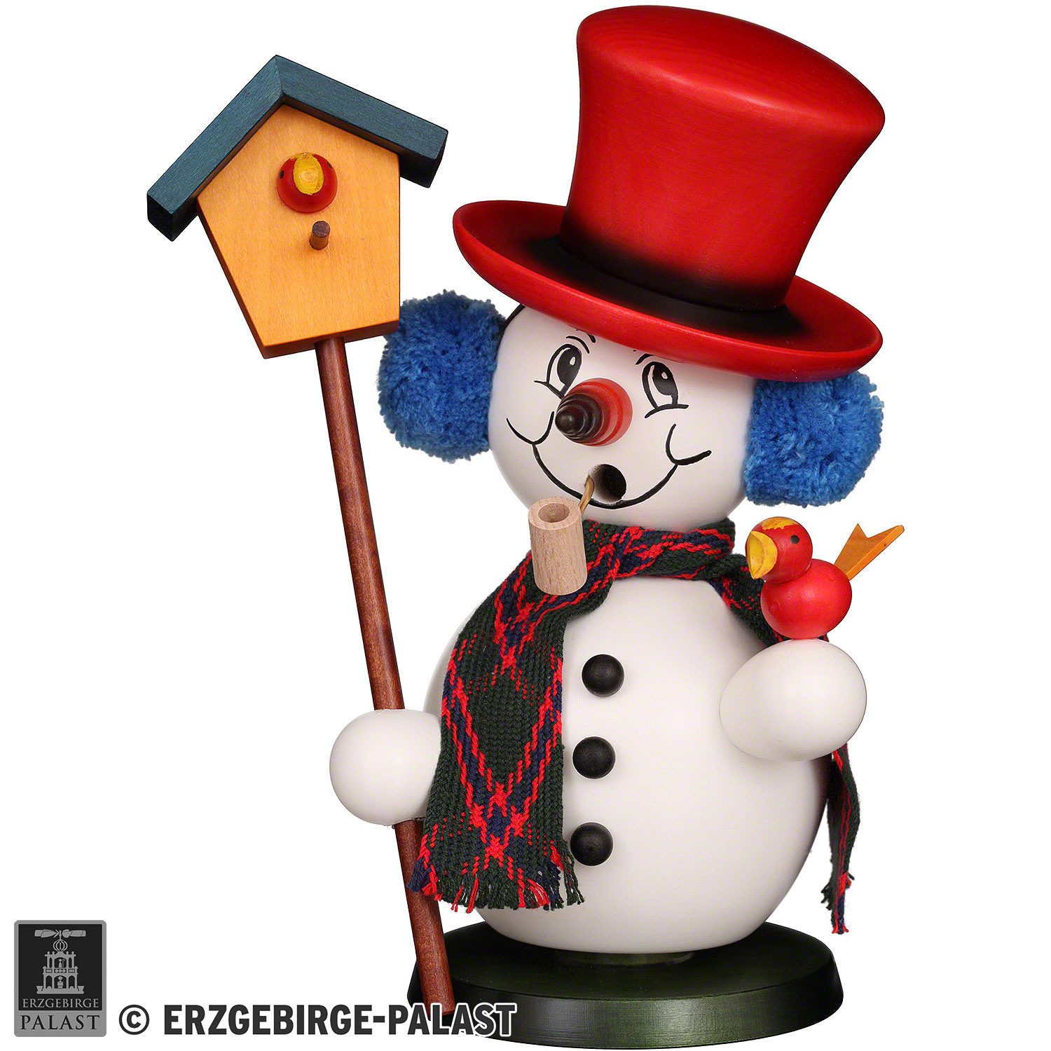 Räuchermännchen Schneeman mit Vogelhaus (23cm) Räuchermann von Christian Ulbricht