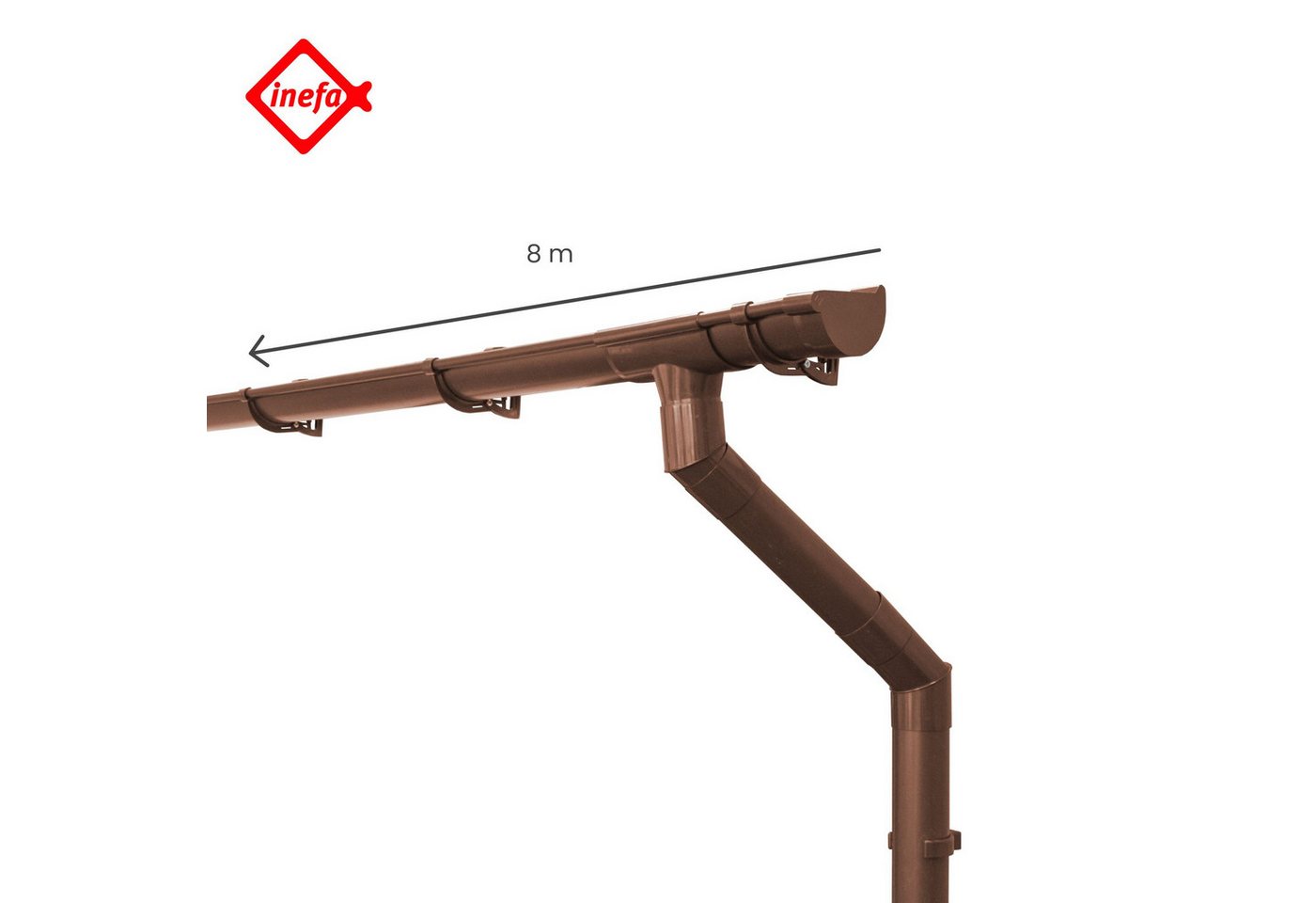 Thumbnail - INEFA Dachrinne NW 125 Dachrinnen-Set PVC halbrund für Haus, eine Dachseite, Regenrinnen-Set von INEFA, 1-St., Set für e...