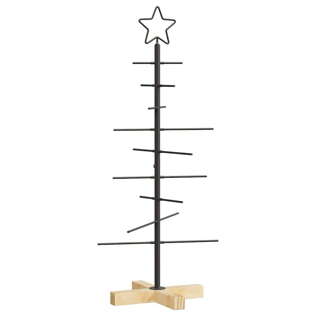 vidaXL Künstlicher Weihnachtsbaum Metall Weihnachtsbaum Schwarz 89 cm Pulverbeschichteter Stahl