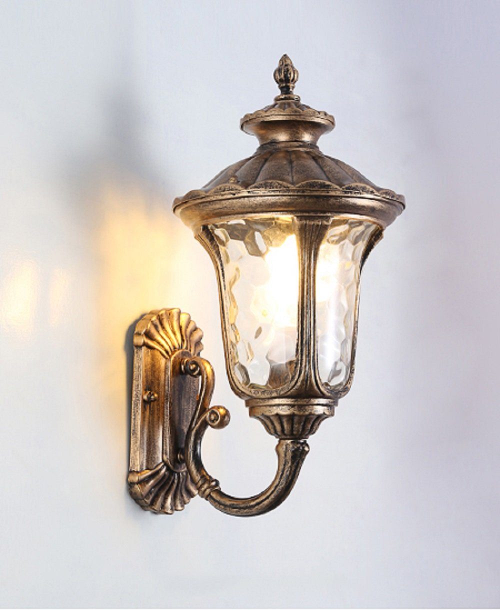 ohne in in LED Euroton Gold Leuchtmittel Außenleuchte Braun Außen-Stehlampe Aluguß Echtglas-Scheiben E27-Fassung,