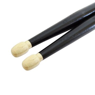 keepdrum Drumsticks 5AB Black Hickory Holz (Schwarz, 12 Paar)