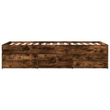 vidaXL Bett Tagesbett mit Schubladen Räuchereiche 75x190 cm Holzwerkstoff