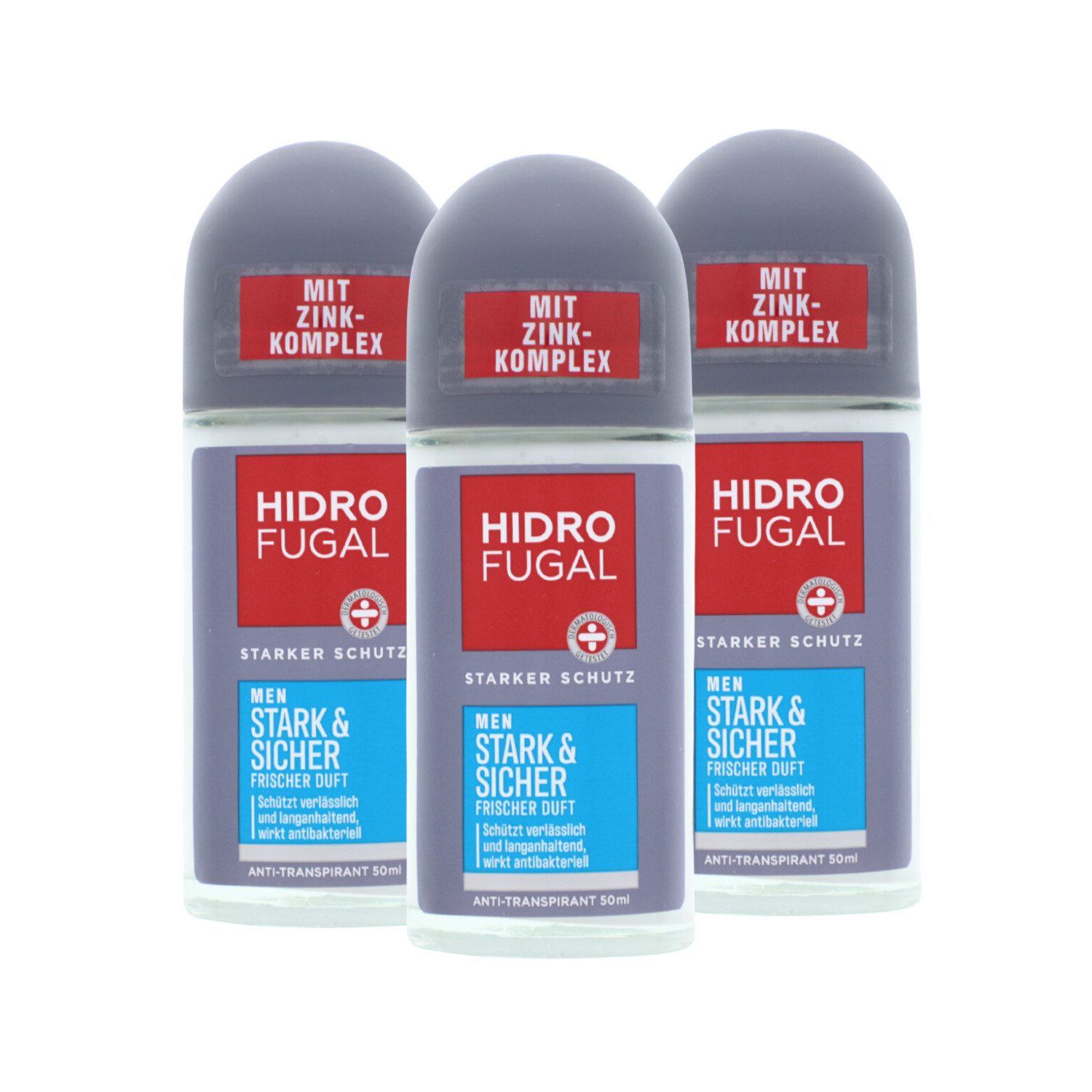 Hidrofugal Bodyspray 3 x Hidrofugal Men Stark & Sicher Deo Roll-on je 50ml Antitranspirant
