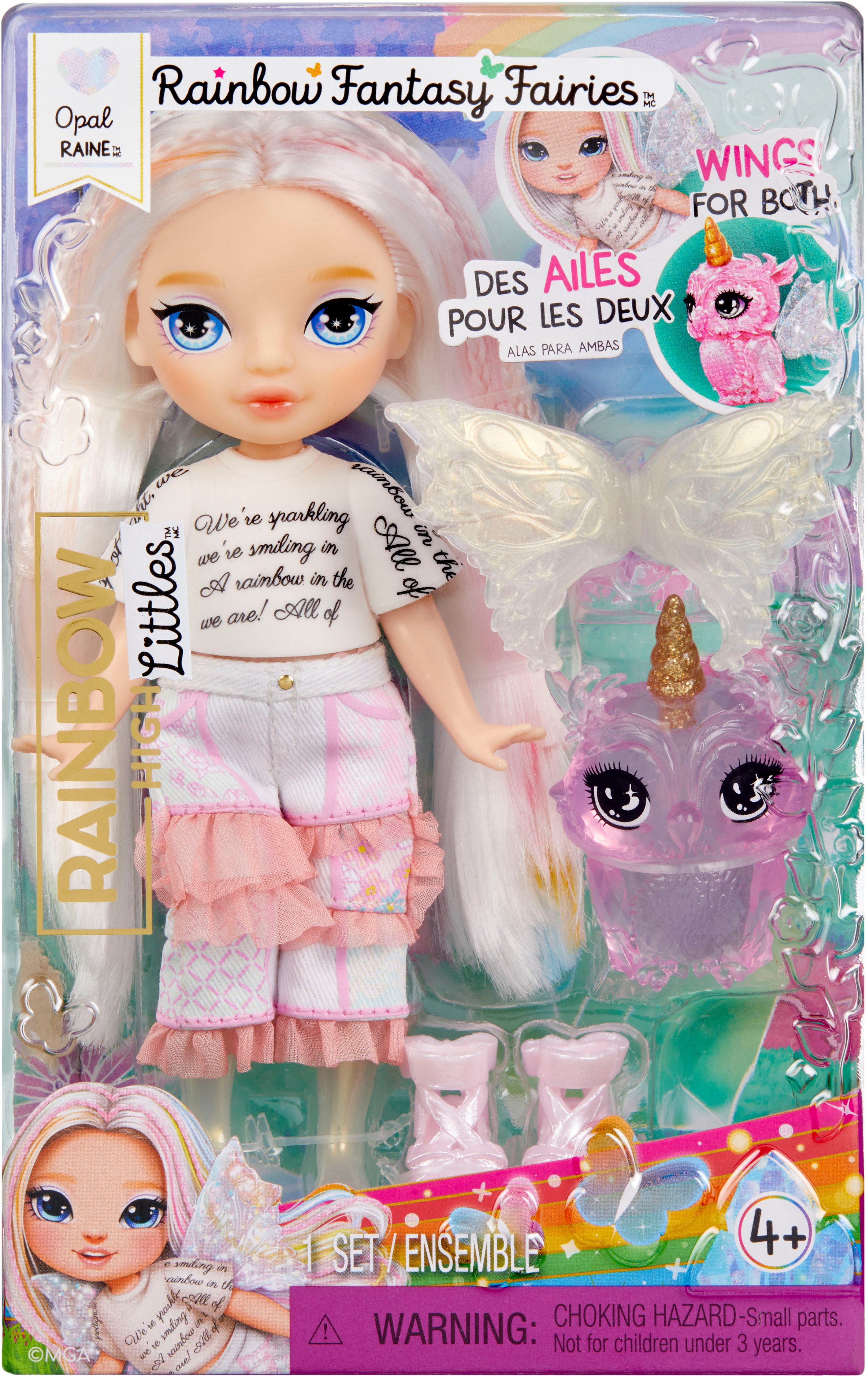 Rainbow High Minipuppe Littles Rainbow Fantasy Fairies Doll- Opal (Rainbow)