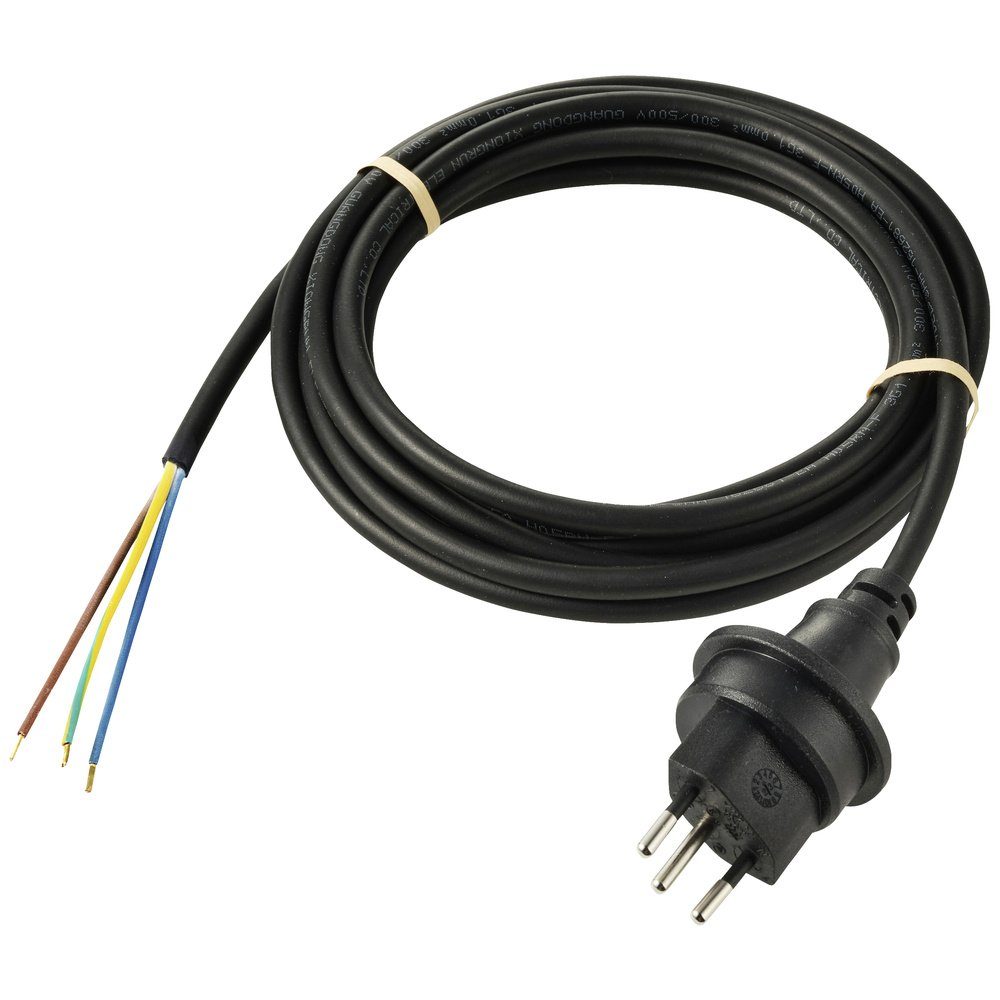 Sygonix SY-5768436 Strom Netzkabel Schwarz 5 m witterungsbeständig Netzkabel