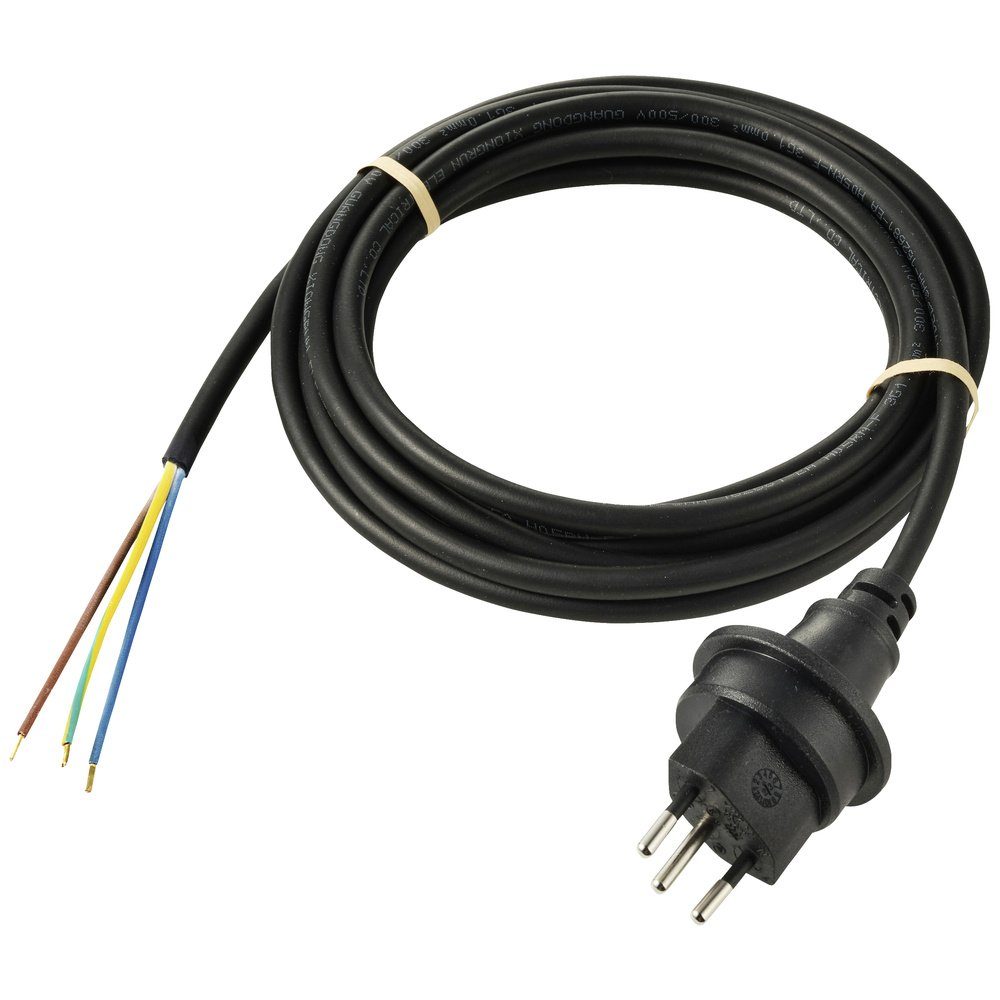 Sygonix Sygonix SY-5768434 Strom Netzkabel Schwarz 3 m witterungsbeständig Netzkabel, (3 cm)