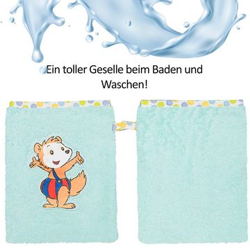 Smithy Waschlappen Waschhandschuh mit Bobo Siebenschläfer (1-tlg), Applikation