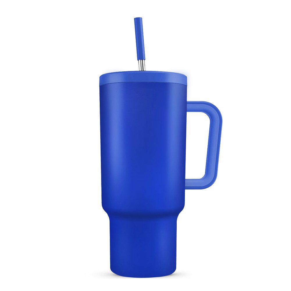 HT Thermobecher Trinkflasche mit Strohhalm 1.2L, Kühlt 11 Stunden - 34 Stunden Eisgekühlt - Kaffeebecher To Go