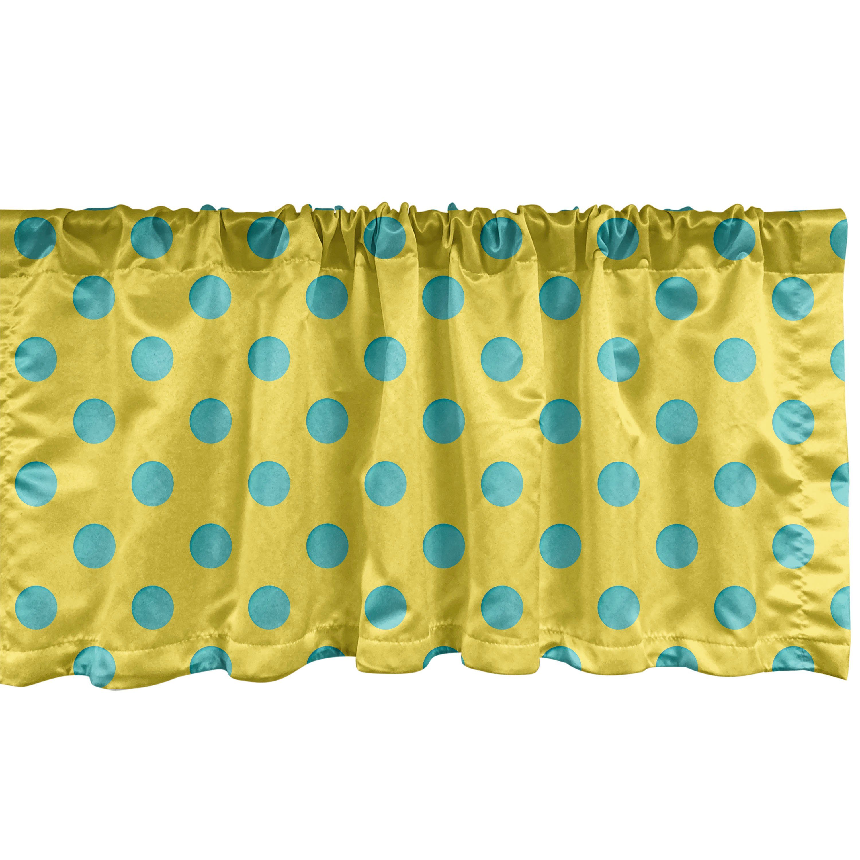 Scheibengardine Vorhang Volant für Küche Schlafzimmer Dekor mit Stangentasche, Abakuhaus, Microfaser, Gelbe Punkte Blots