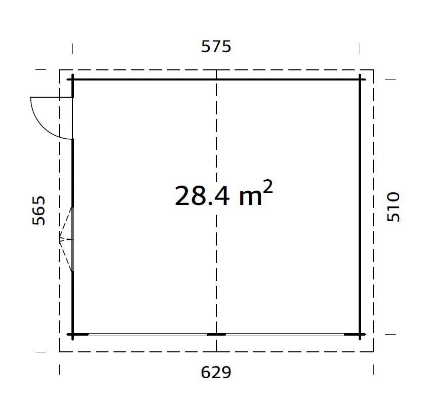 629x565x310 ohne Palmako Roger, BxTxH: Tor, Garage transparent cm,