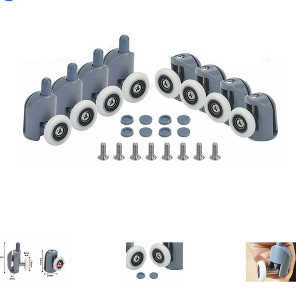 FELIXLEO Möbelrolle 8 Stück Schiebetürrollen aus Edelstahl + ABS, 23 mm Dus günstig online kaufen