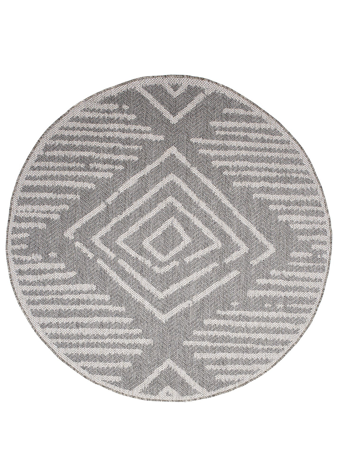 Tapiso Outdoorteppich ARRUBA RUND, rund, Höhe: 3 mm, Outdoor Indoor Wohnzimmer Schlafzimmer Terasse Balkon
