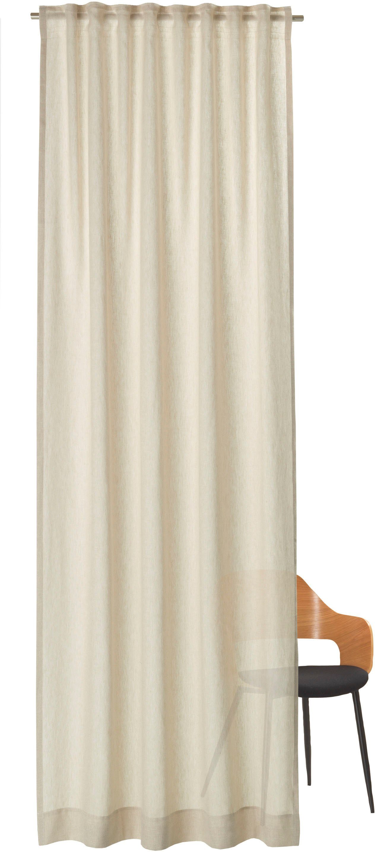 WOHNEN-Kollektion, Vorhang SCHÖNER (1 Schlaufen St), transparent verdeckte Breeze, beige/creme