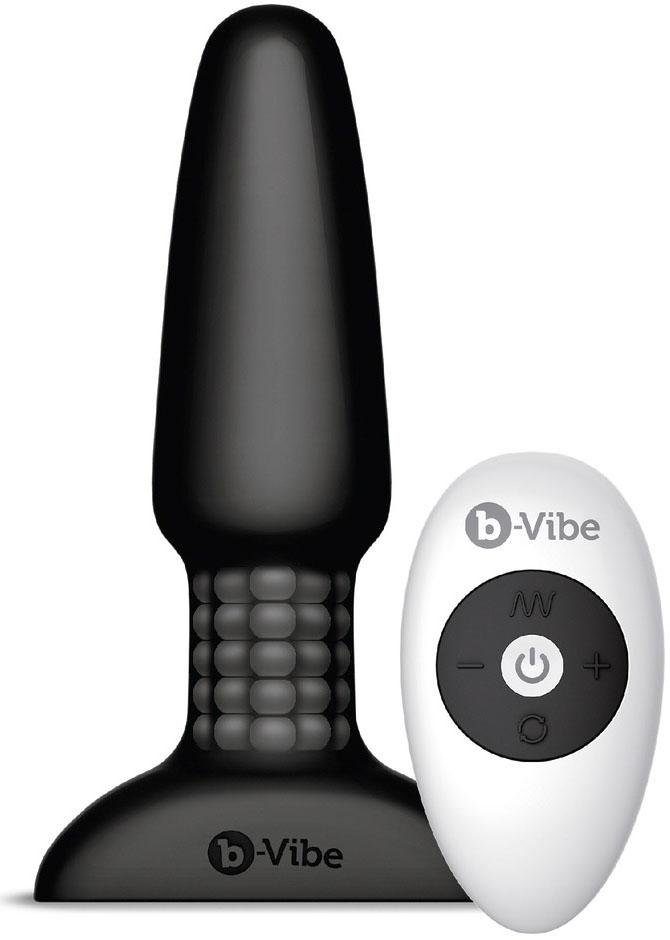 Vibro-Plug, mit Analplug b-Vibe Schwarz Funk-Fernbedienung