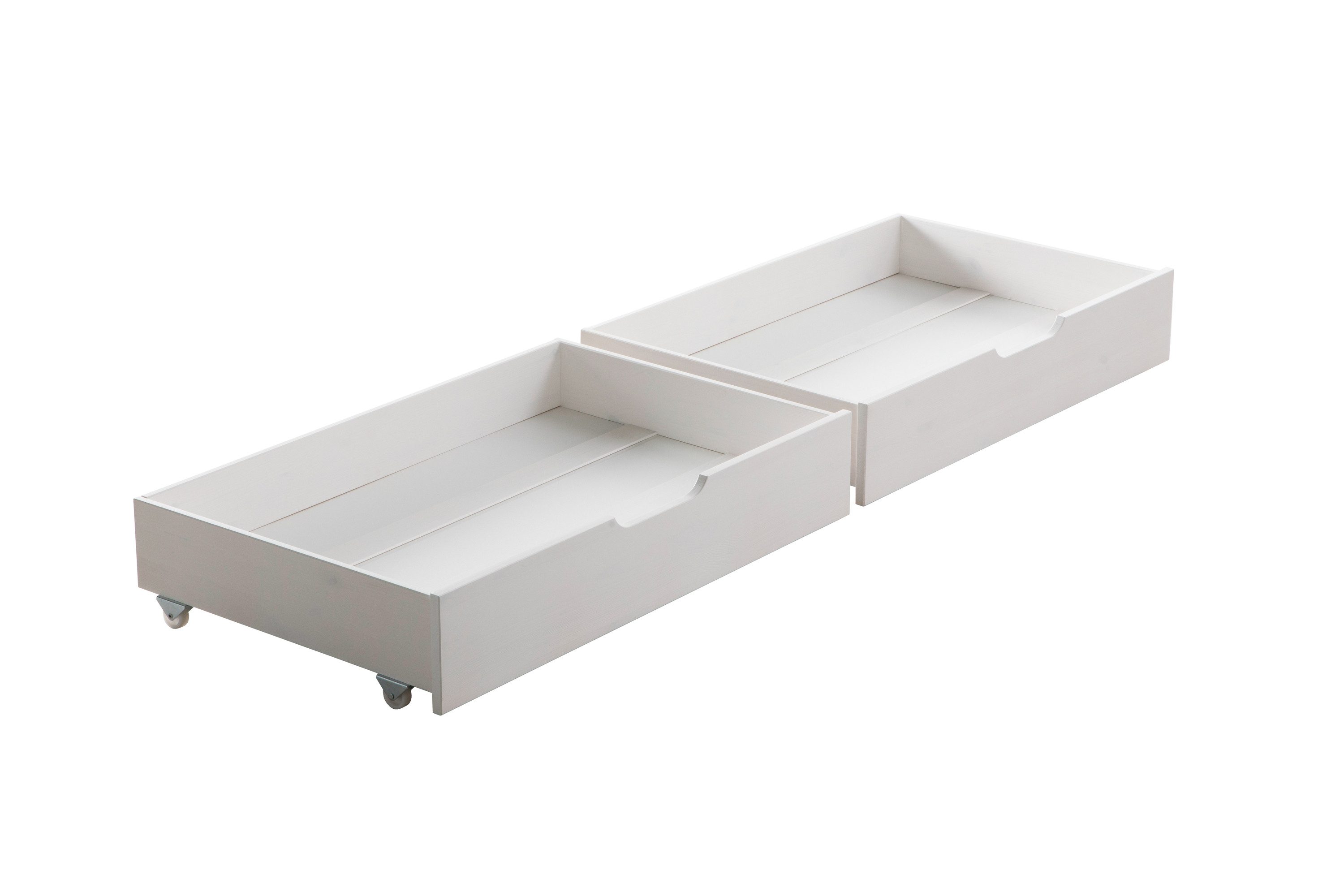 Ticaa Bettschubkasten Schubkasten Set / Zusatzbett, Zusatzbett inkl. Rollrost, Praktisches Zubehör mit Funktion