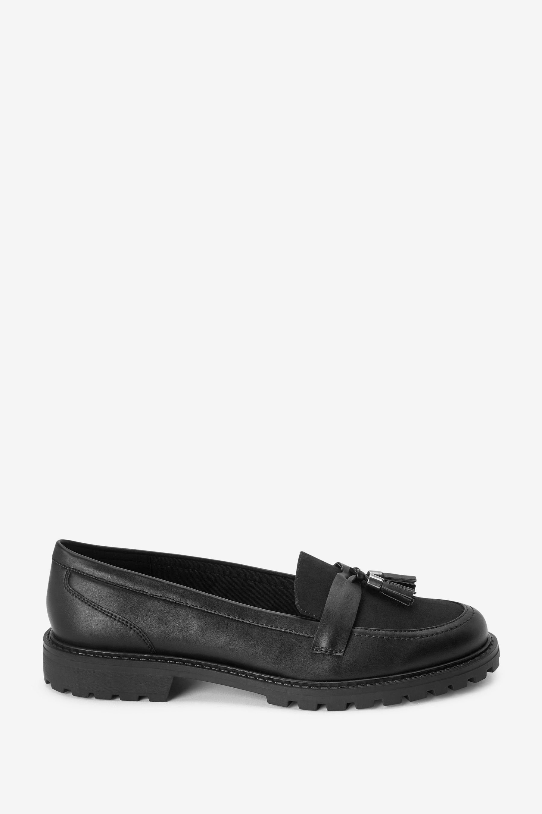 Forever Next Black Loafer Loafer (1-tlg) mit Comfort Quasten Profilsohle und