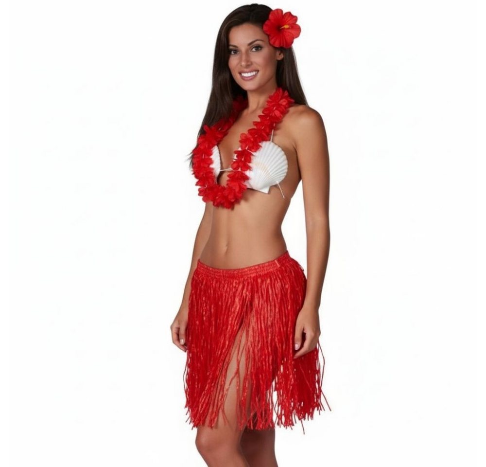 Funny Fashion Kostüm Hawaii Kostüm Set Flower 3-tlg. - Rocklänge 60 cm