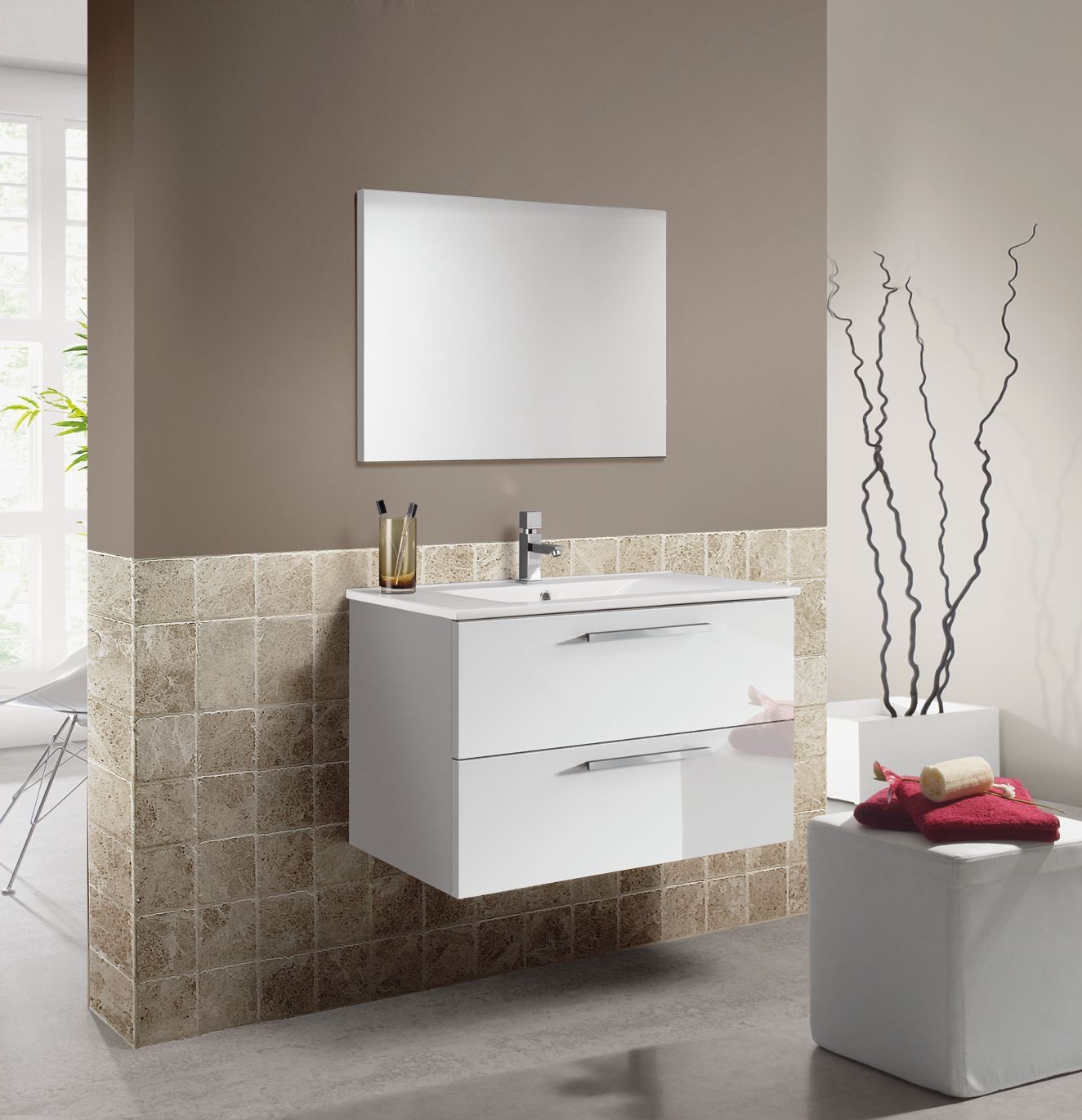 FORES HABITAT Badezimmer-Set in weiß glänzend günstig online kaufen