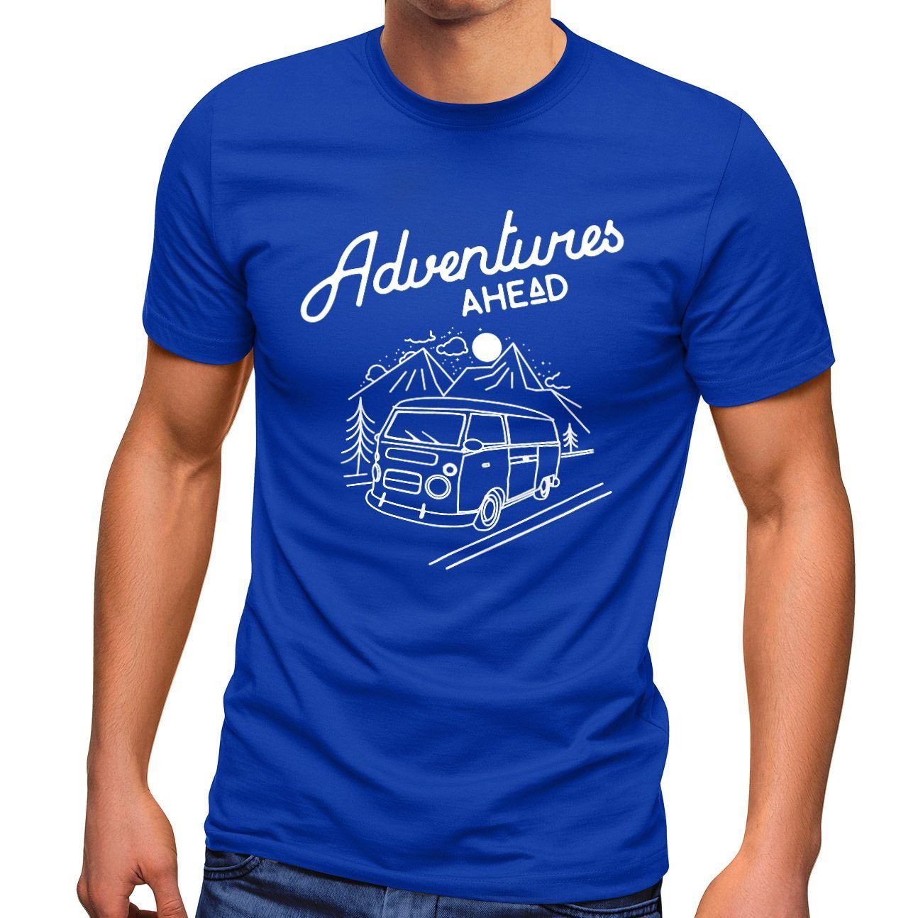 MoonWorks Print-Shirt Herren T-Shirt Bus Retro günstig online kaufen