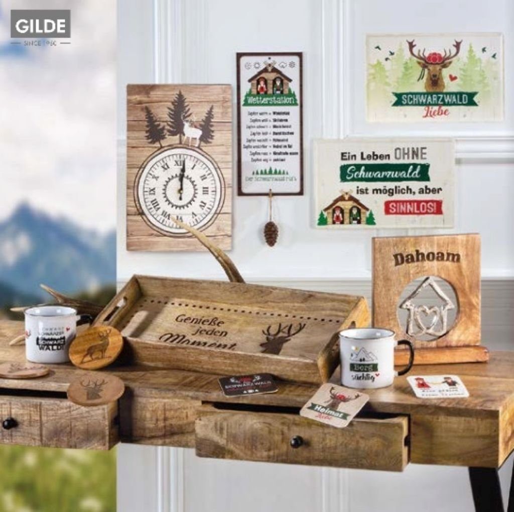 GILDE Wandbild, Sprüche, Halber Meter Holzschild in Gross Vintage Stil mit Spruechen oder