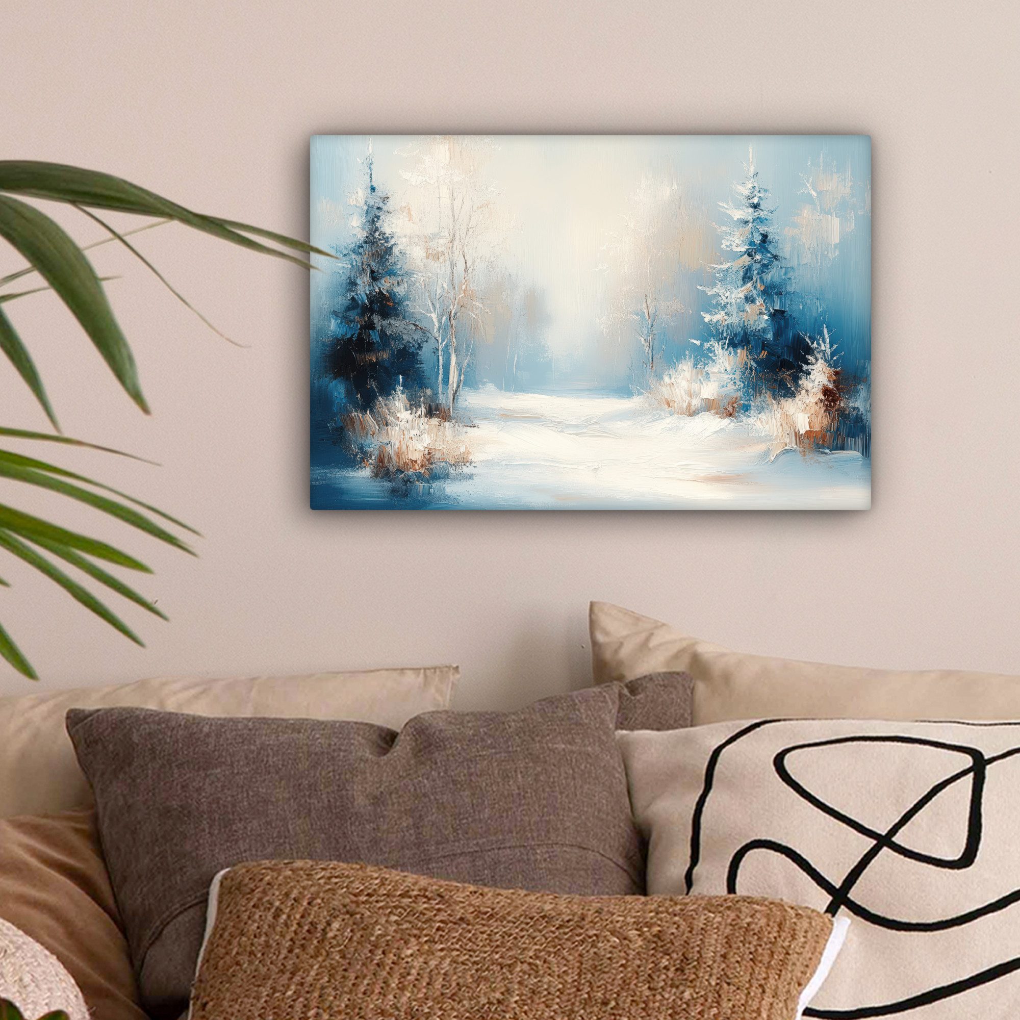 OneMillionCanvasses® Leinwandbild Wald - Winter - Natur - Abstrakt - Schnee günstig online kaufen