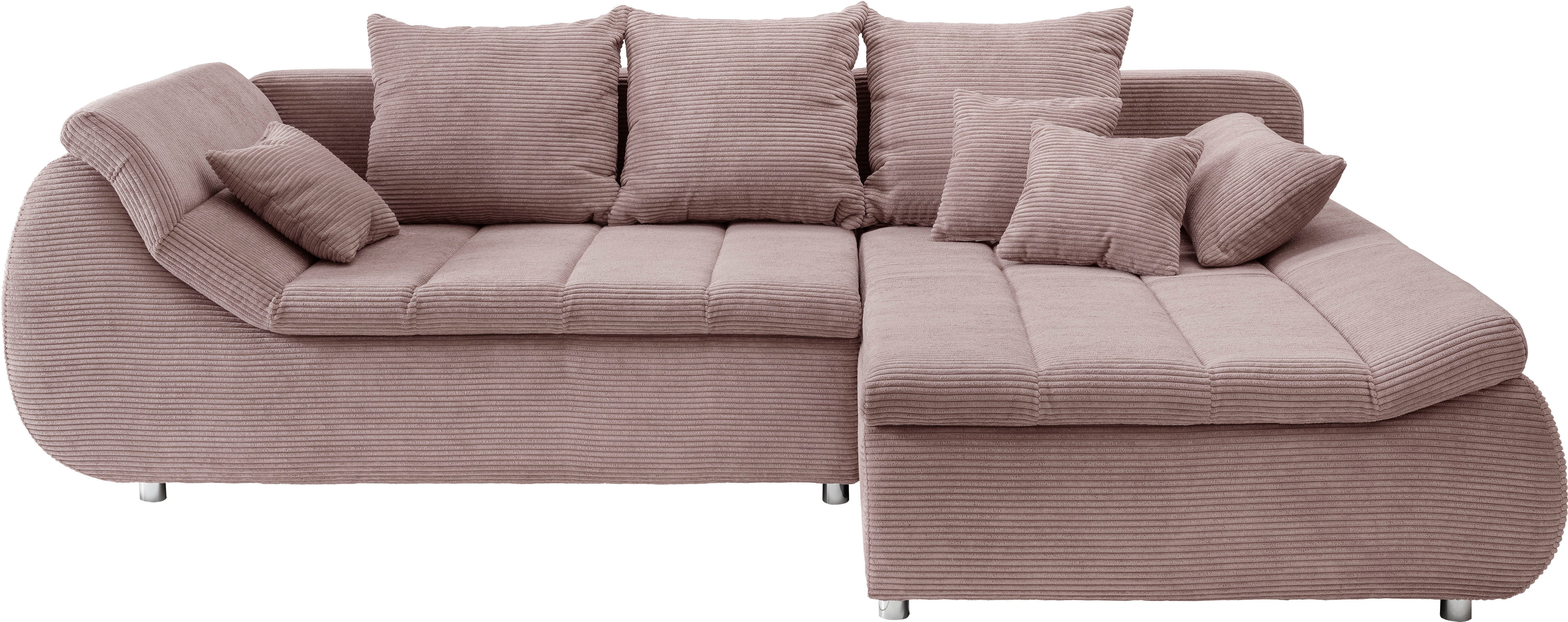 Home affaire Ecksofa Imola, bequem, aktuelle Steppung im Sitz, L-Form, Breite 270cm, wahlweise mit Bettfunktion