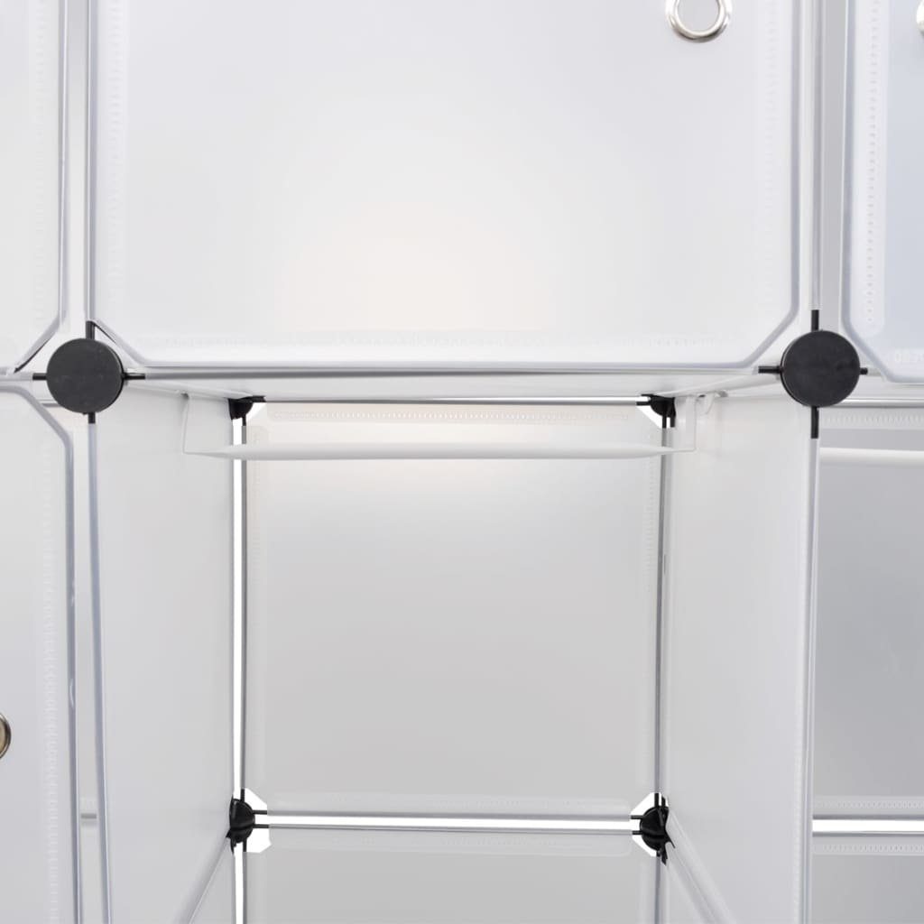 furnicato Kleiderschrank Modularer Fächern 37x146x180,5 14 Weiß mit cm Schrank