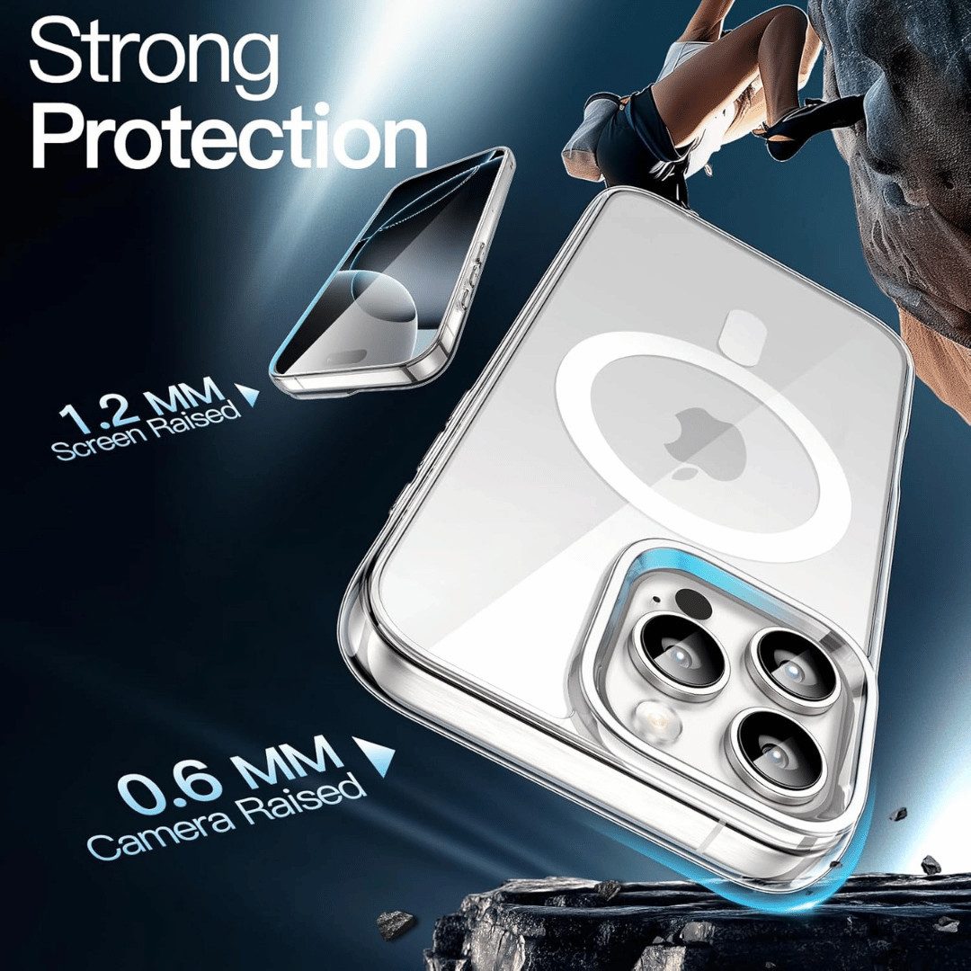 SmartUP Smartphone-Hülle für Iphone 16 Pro Max Plus Magsafe Schutz Tasche Bumper Cover Case, Magnetring