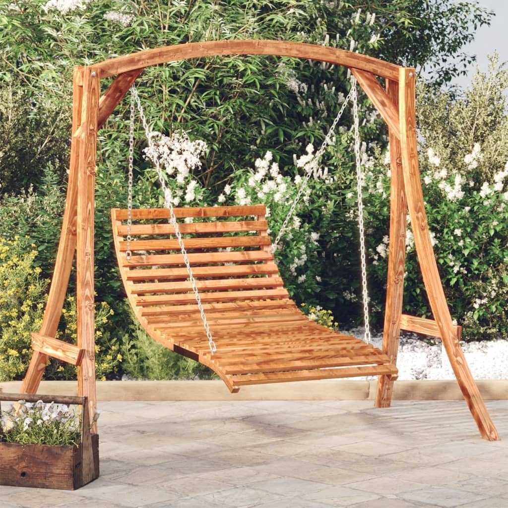 vidaXL Hollywoodschaukel Hollywoodschaukel Massivholz Fichte mit Teak