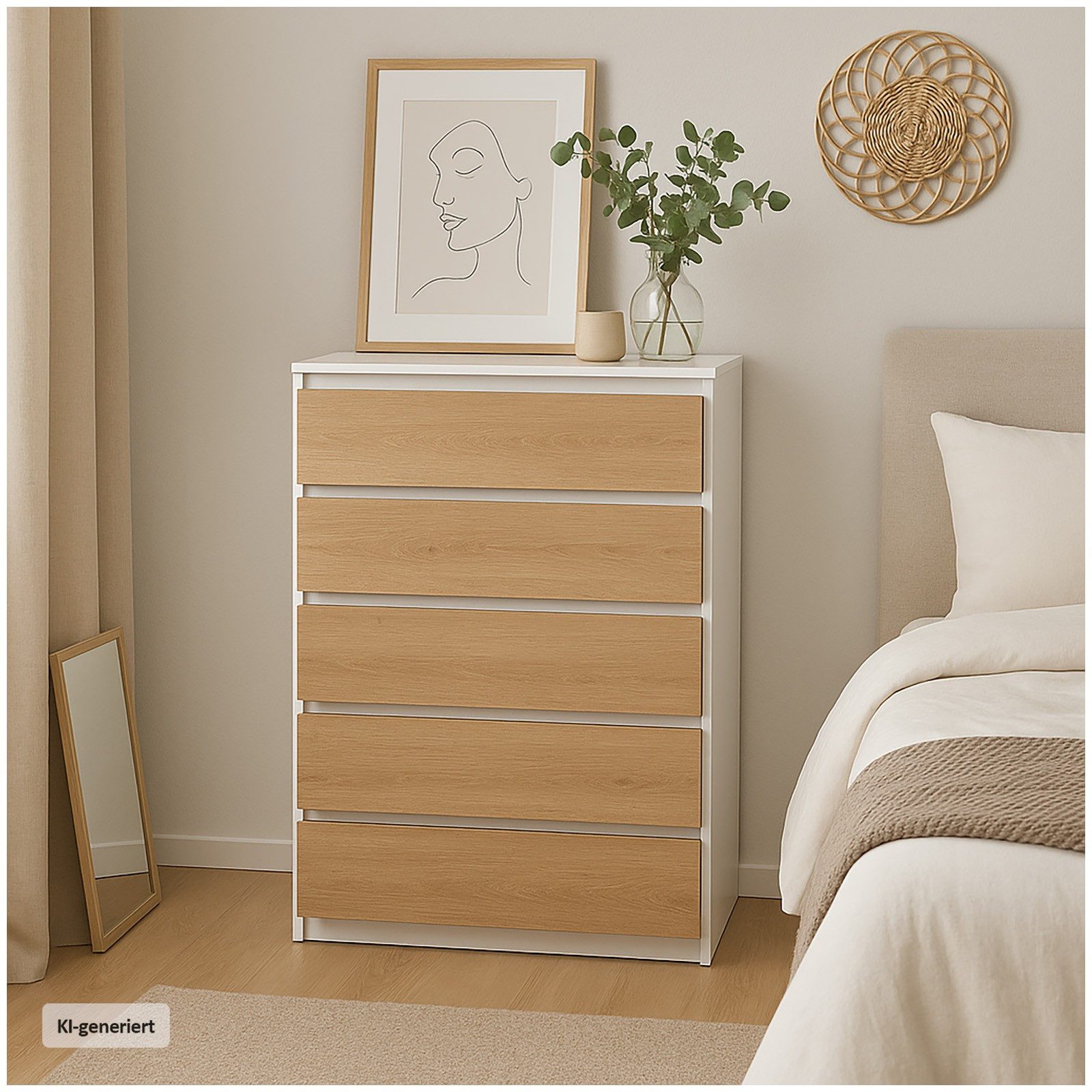 HTI-Living Kommode Kommode mit 5 grifflosen Schubladen (Stück, 1 St., 1 Kommode), Sideboard – Bild 2 von 4