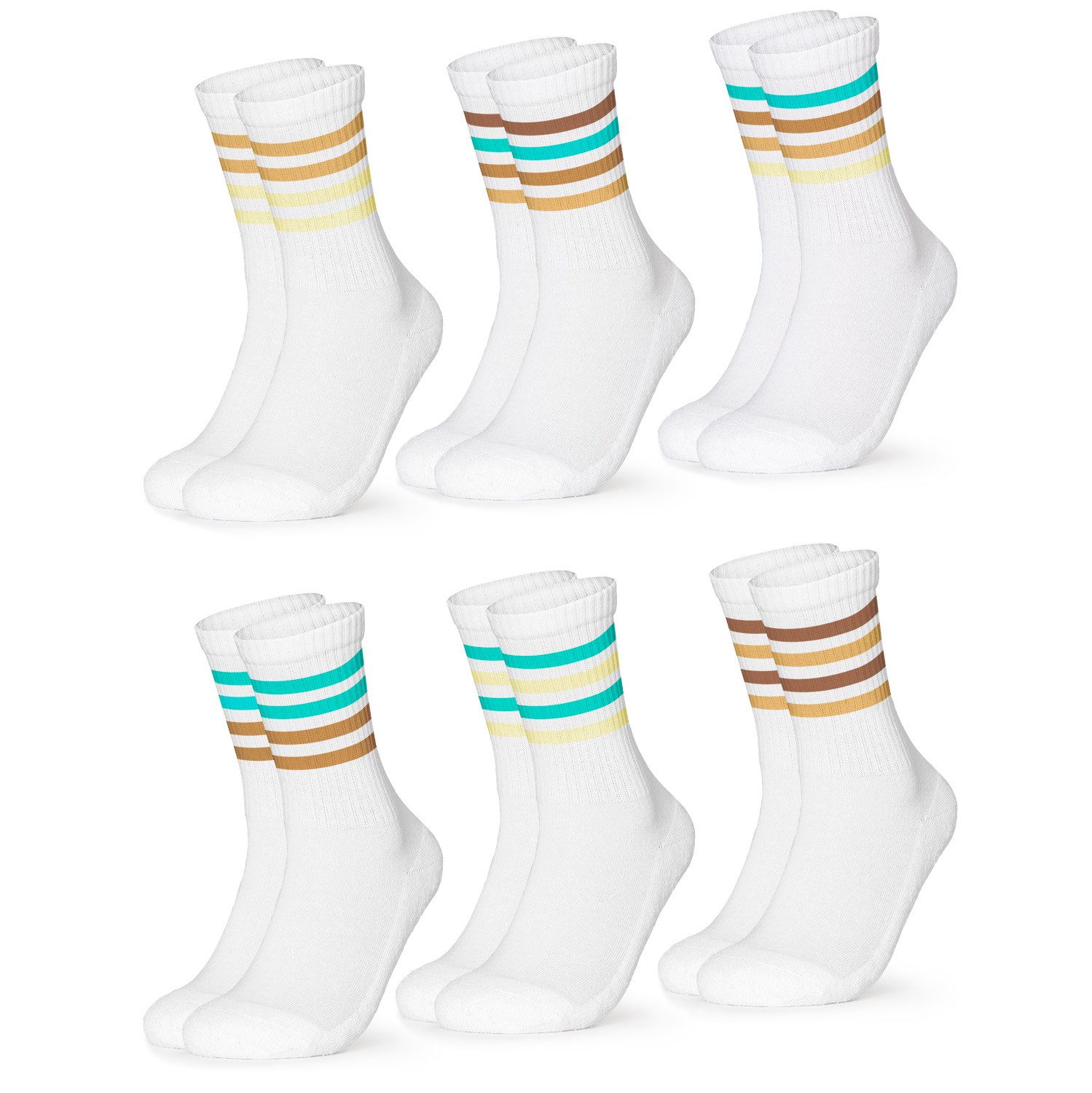 OCCULTO Tennissocken Herren Retro Tennissocken 6er Pack (Modell: Roger) (6- günstig online kaufen