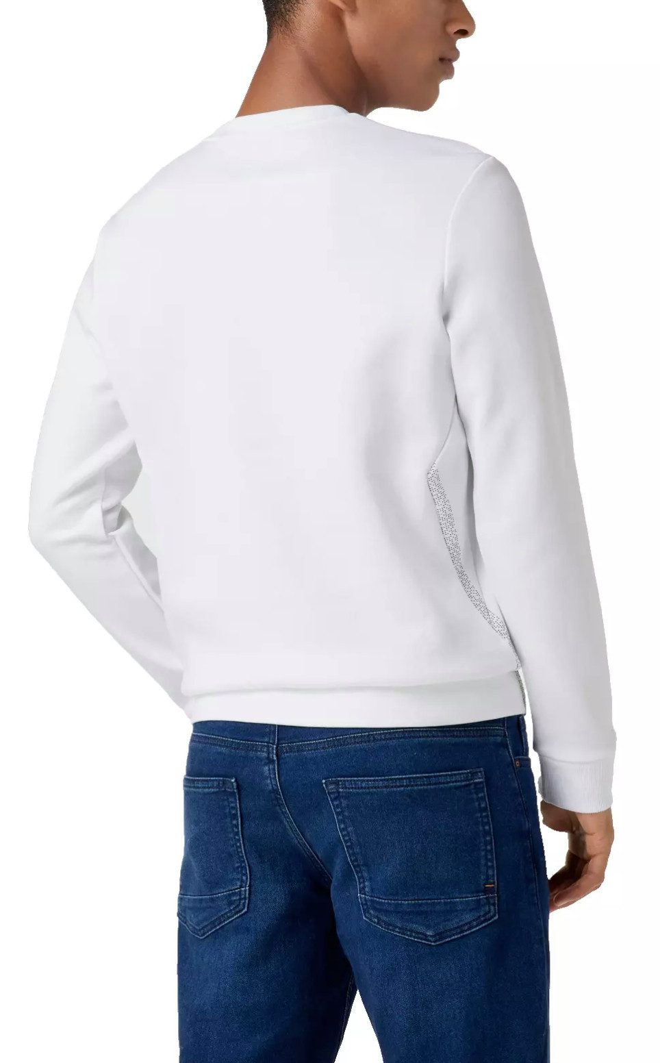 BOSS Sweatshirt Salbo Iconic Pixel-Print auf der Brust, pixelierte Seitenstreifen