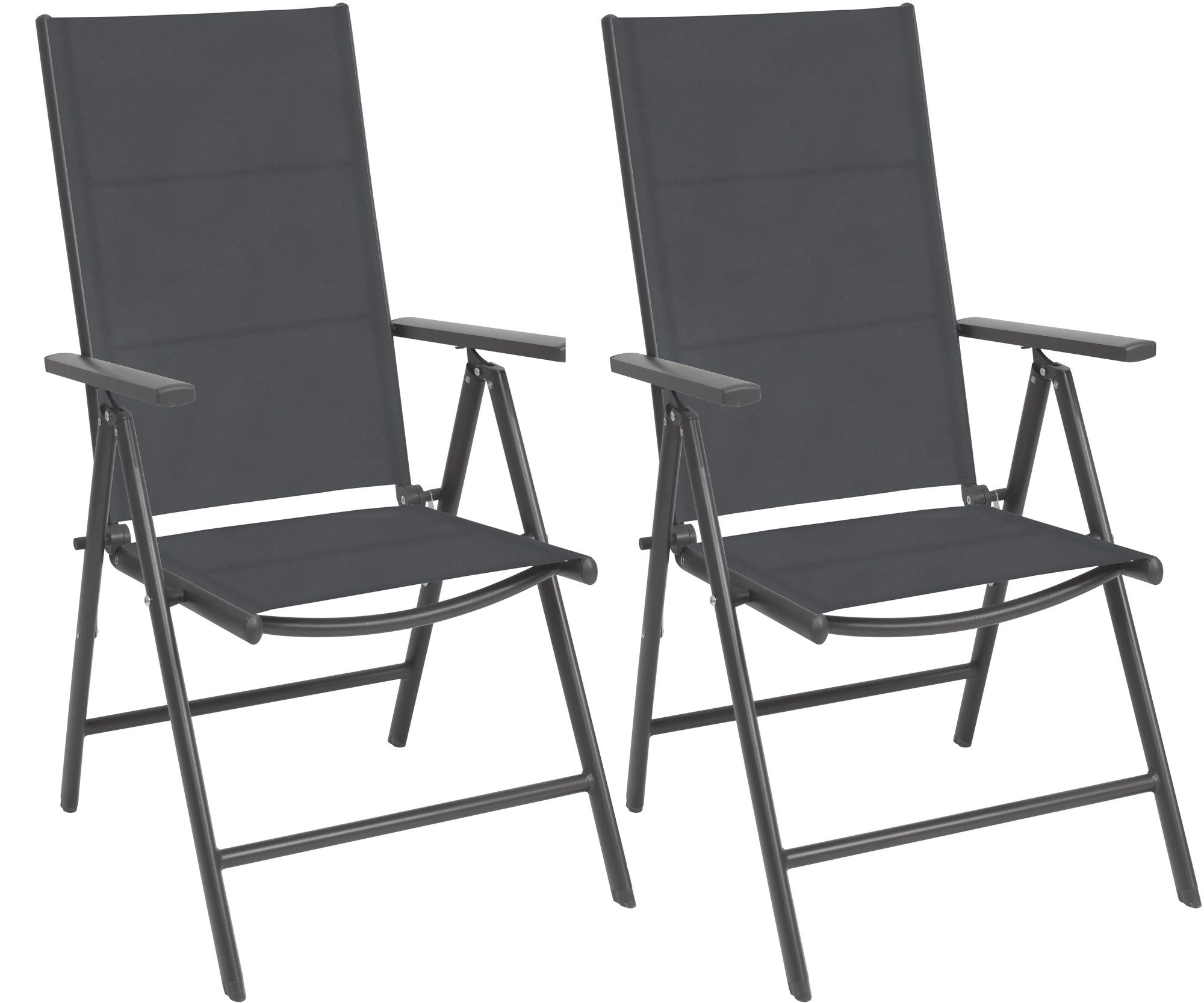 ONDIS24 Gartenstuhl Hochlehner Aluminium Klappsessel Vinoro Deluxe Gartensessel (2 St), UV-beständig