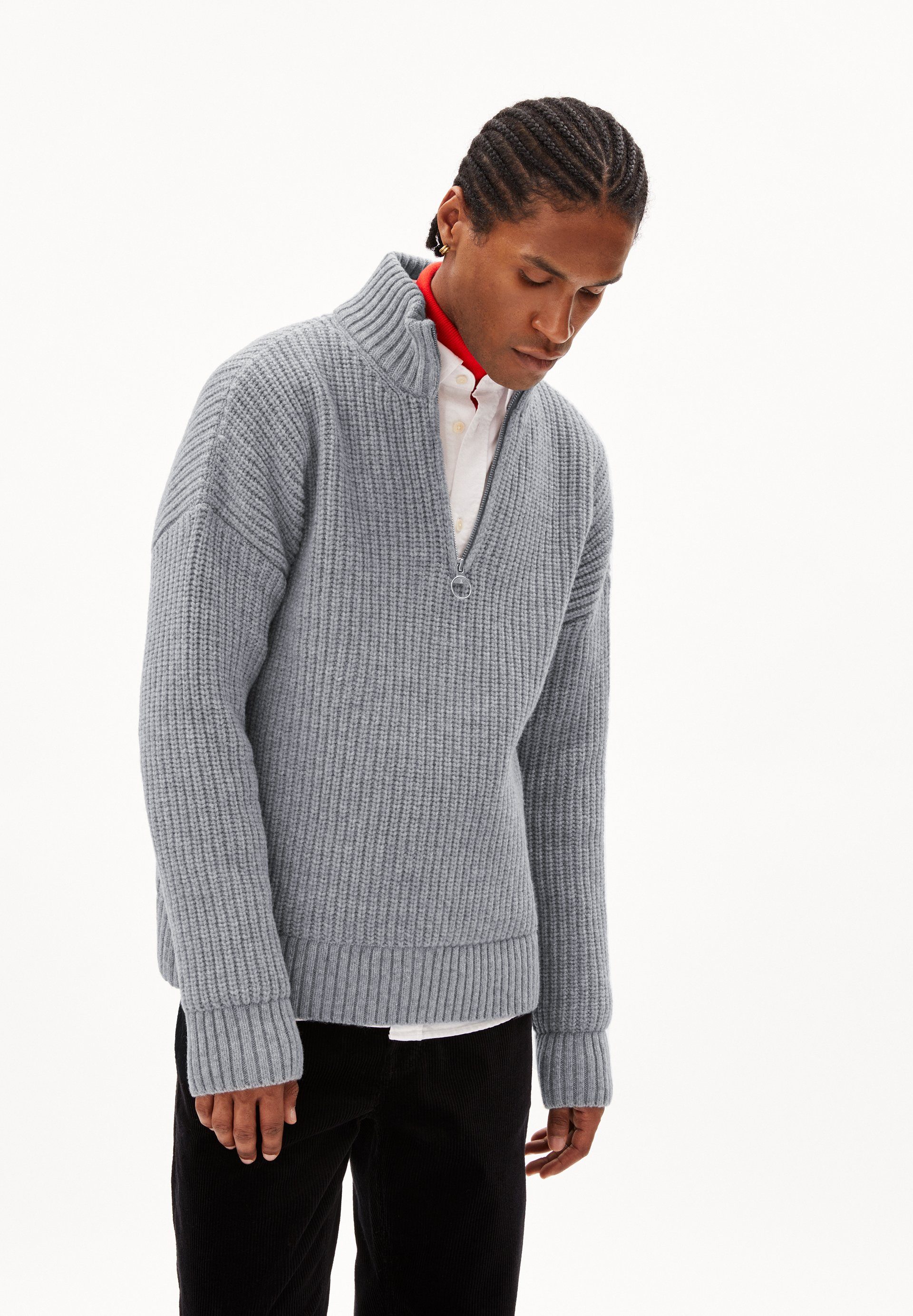 Strickpullover ELIJAA Pullover Relaxed Fit aus Bio-Woll Mix
