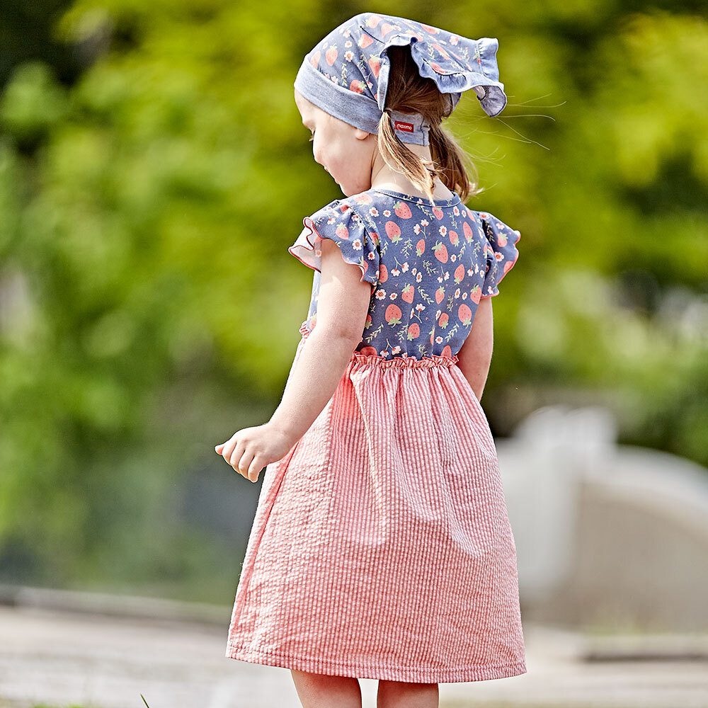 MAXIMO Kopftuch MINI GIRL-Kopftuch,Rüsche Jersey bedruckt, UV 50, (1-St)